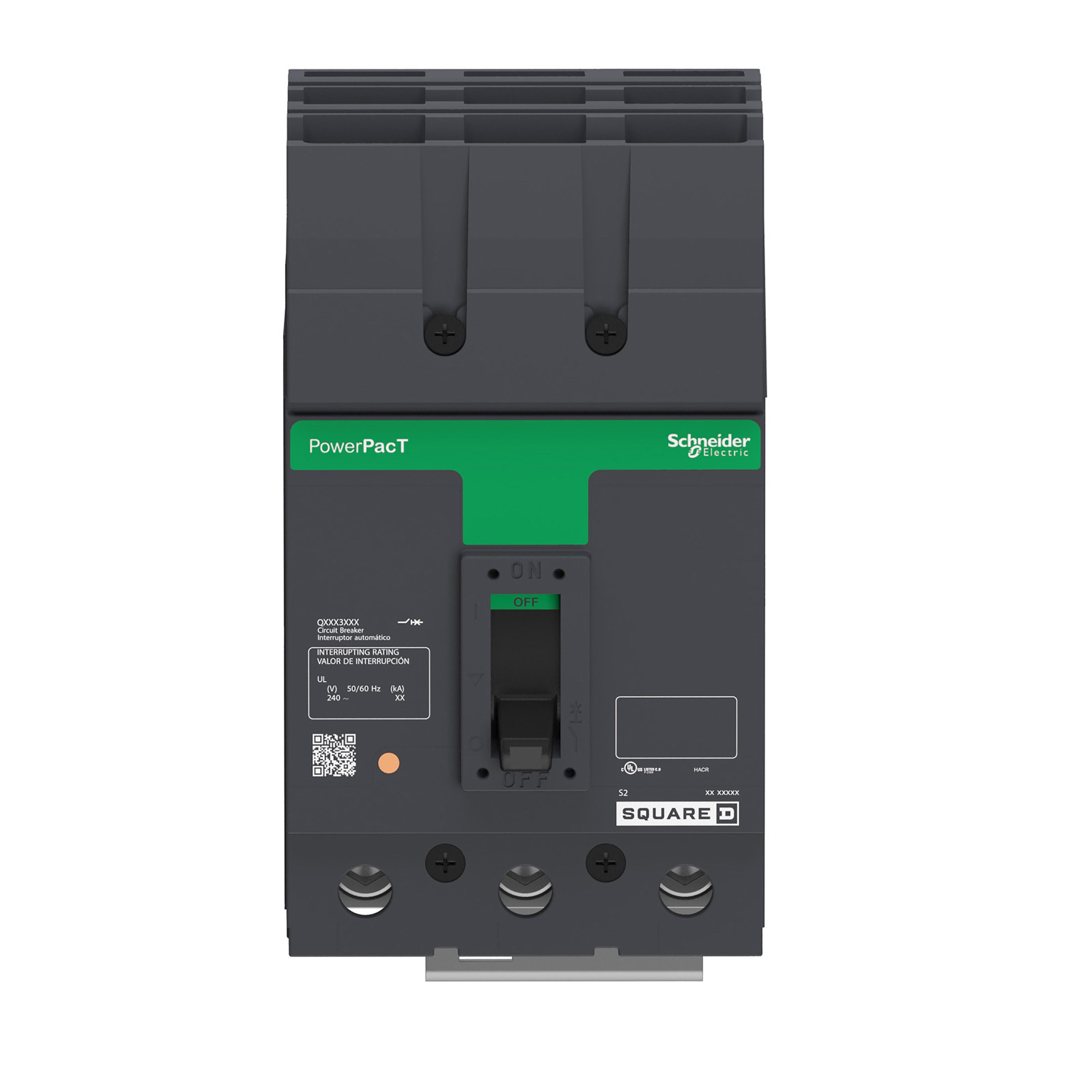 Square D™ I-Line™ PowerPact™ Q QBA32175 Type QBA Molded Case Circuit Breaker, 240 V AC, 175 A, 10 kA Interrupt, 3 Poles, Thermal Magnetic Trip