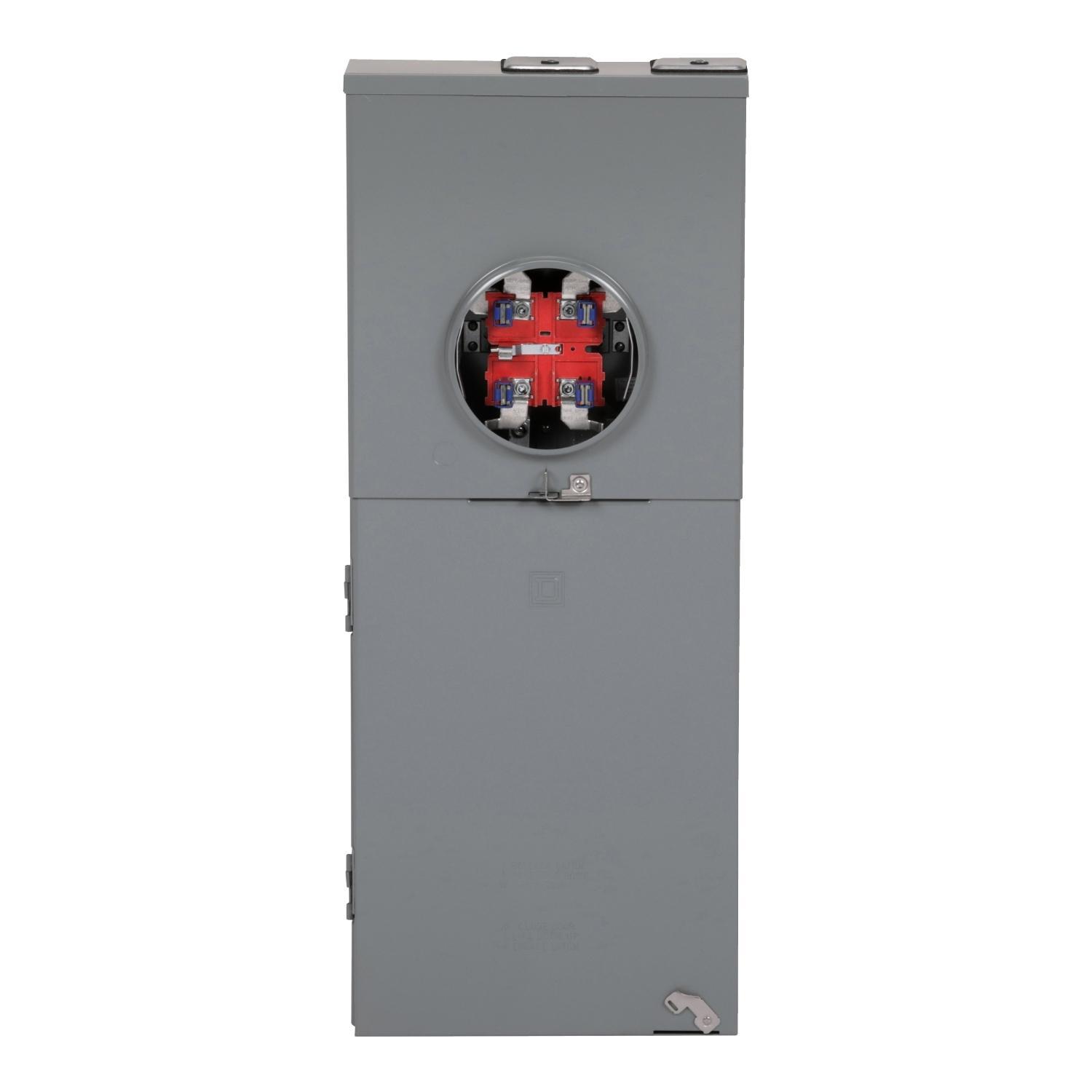 Square D™ QO® QC816F200CH 3-Wire 8-Circuit 16-Space Field Installed Rainproof Combination Service Entrance Meter Main With Horn Bypass, 120/240 V AC, 200 A, 1 Phase, NEMA 3R Enclosure