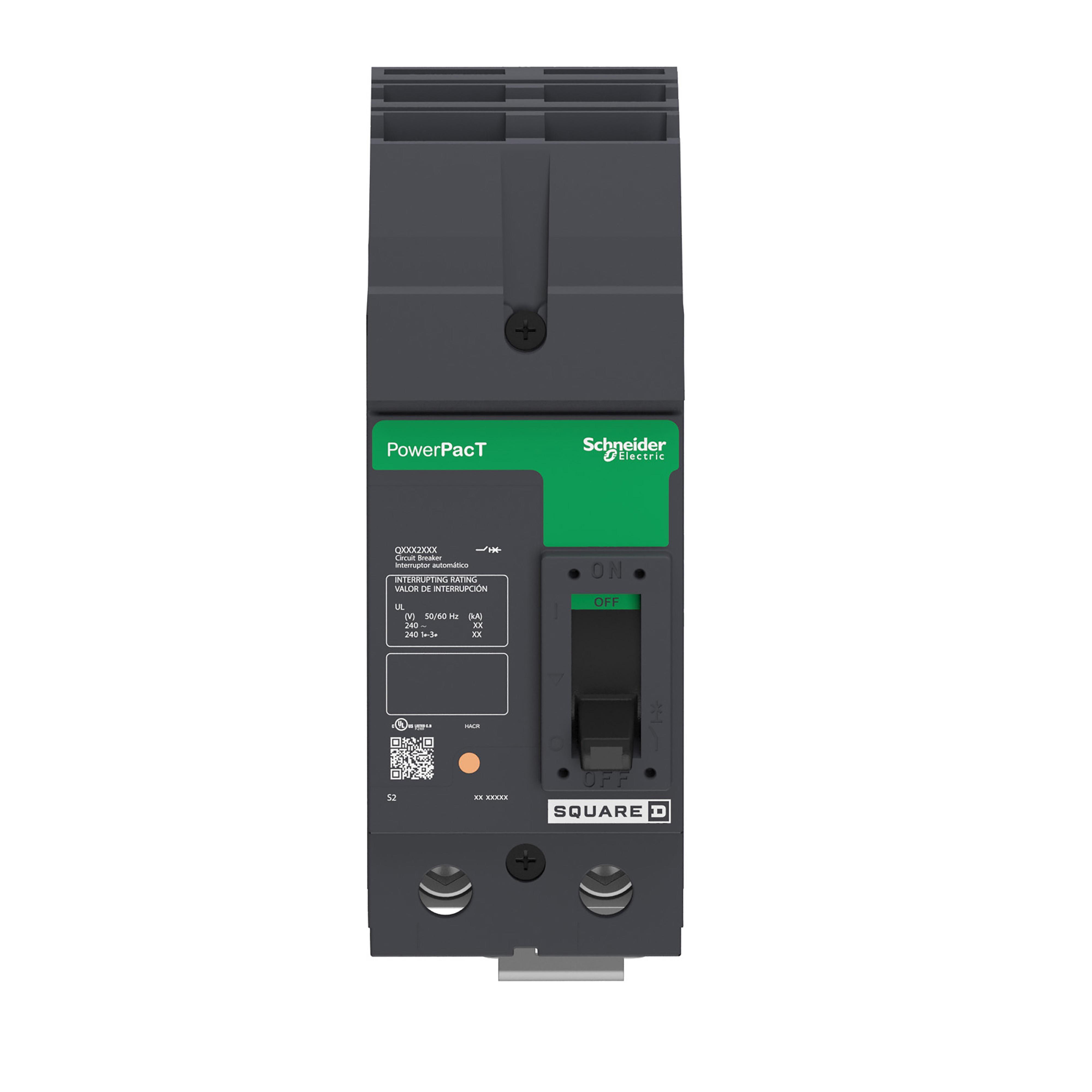 Square D™ I-Line™ PowerPact™ QBA222002 Type QBA Molded Case Circuit Breaker, 240 V AC, 200 A, 10 kA Interrupt, 2 Poles, Thermal Magnetic Trip