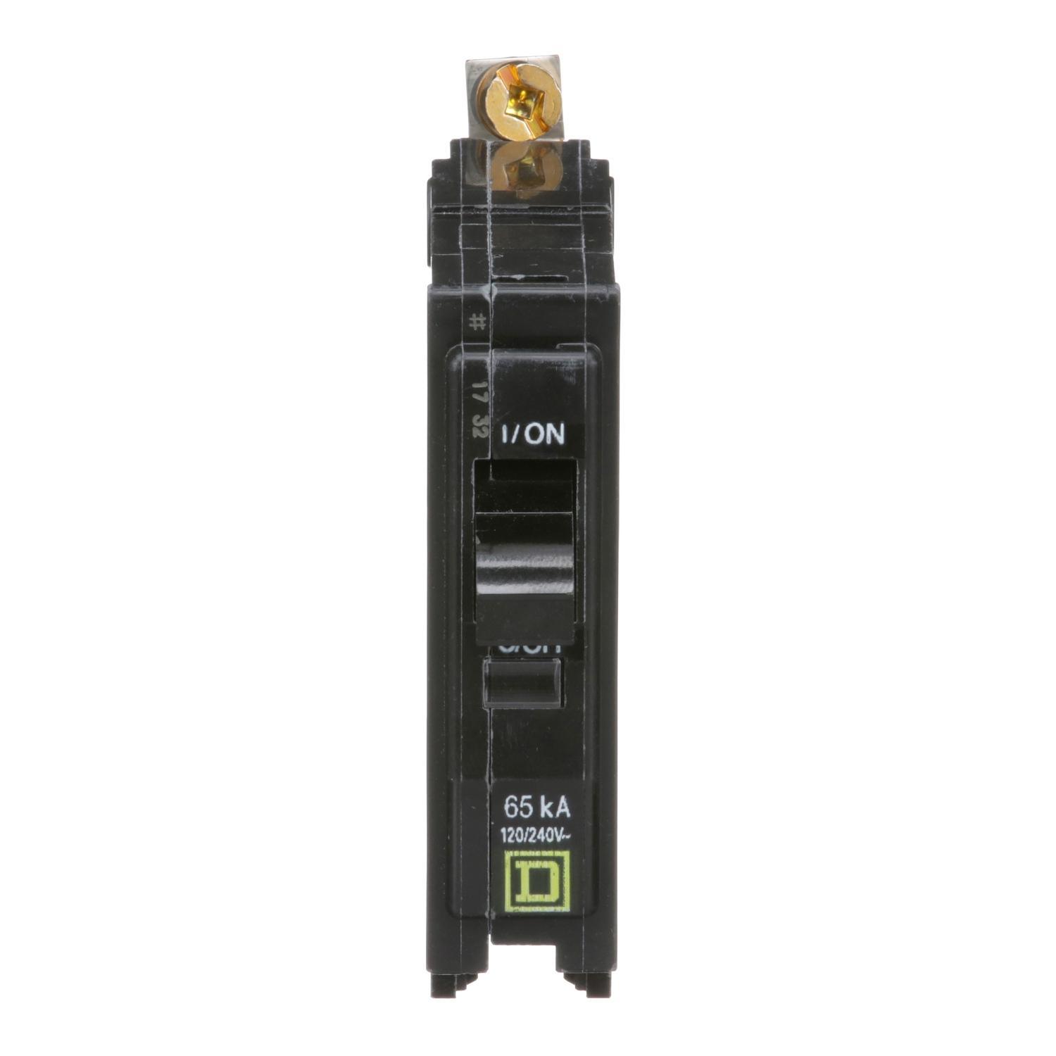 Square D™ QO™ QHB115 Type QHB Miniature Circuit Breaker, 120/240 V AC, 15 A, 65 kA at 120/240 V AC Interrupt, 1 Poles, Thermal Magnetic Trip
