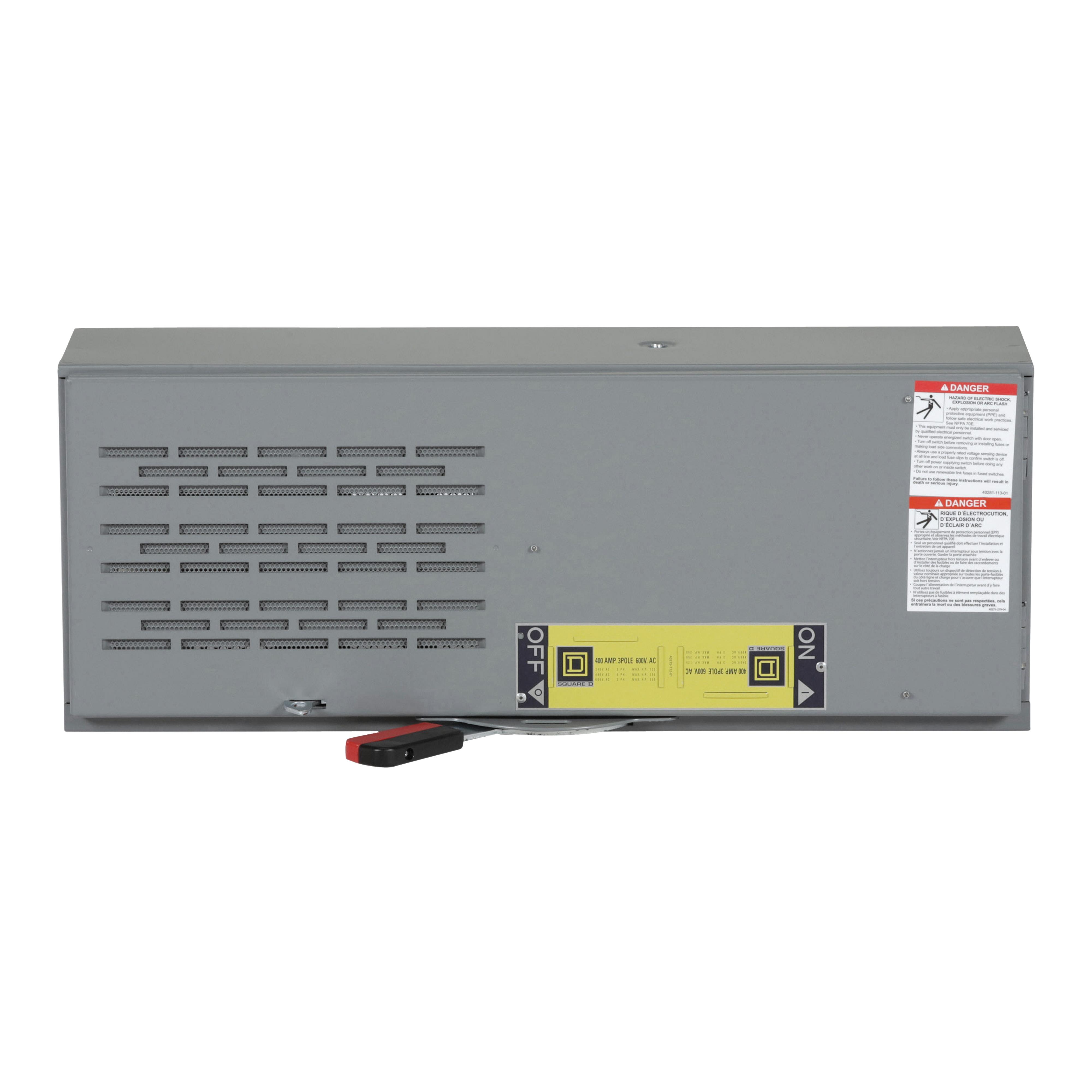Square D™ QMJ365 QMJ Fusible Disconnect Switch, 600 VAC, 400 A, 125 hp, 3 Poles