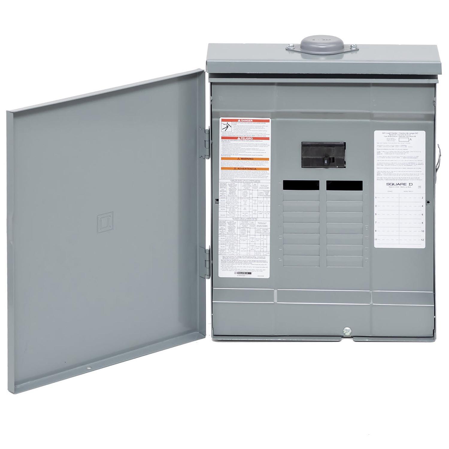 Square D™ QO112M100PRB 1-Phase Convertible Main Breaker Load Center, 120/240 V, 100 A, 3 W Power Rating, 1 Poles