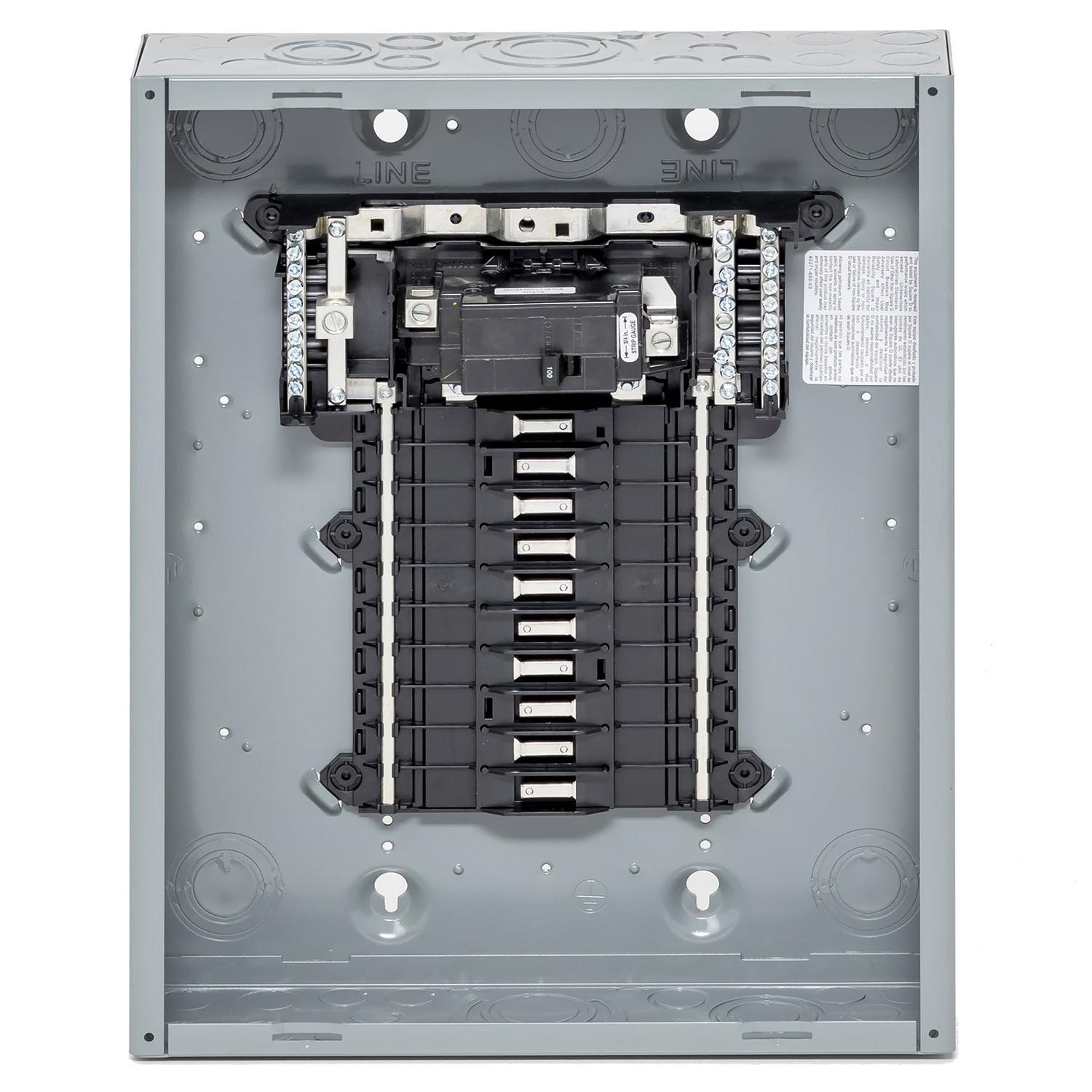 Square D™ QO120M100P 1-Phase Convertible Main Lug Load Center, 120/240 V, 100 A, 3 W Power Rating, 1 Poles