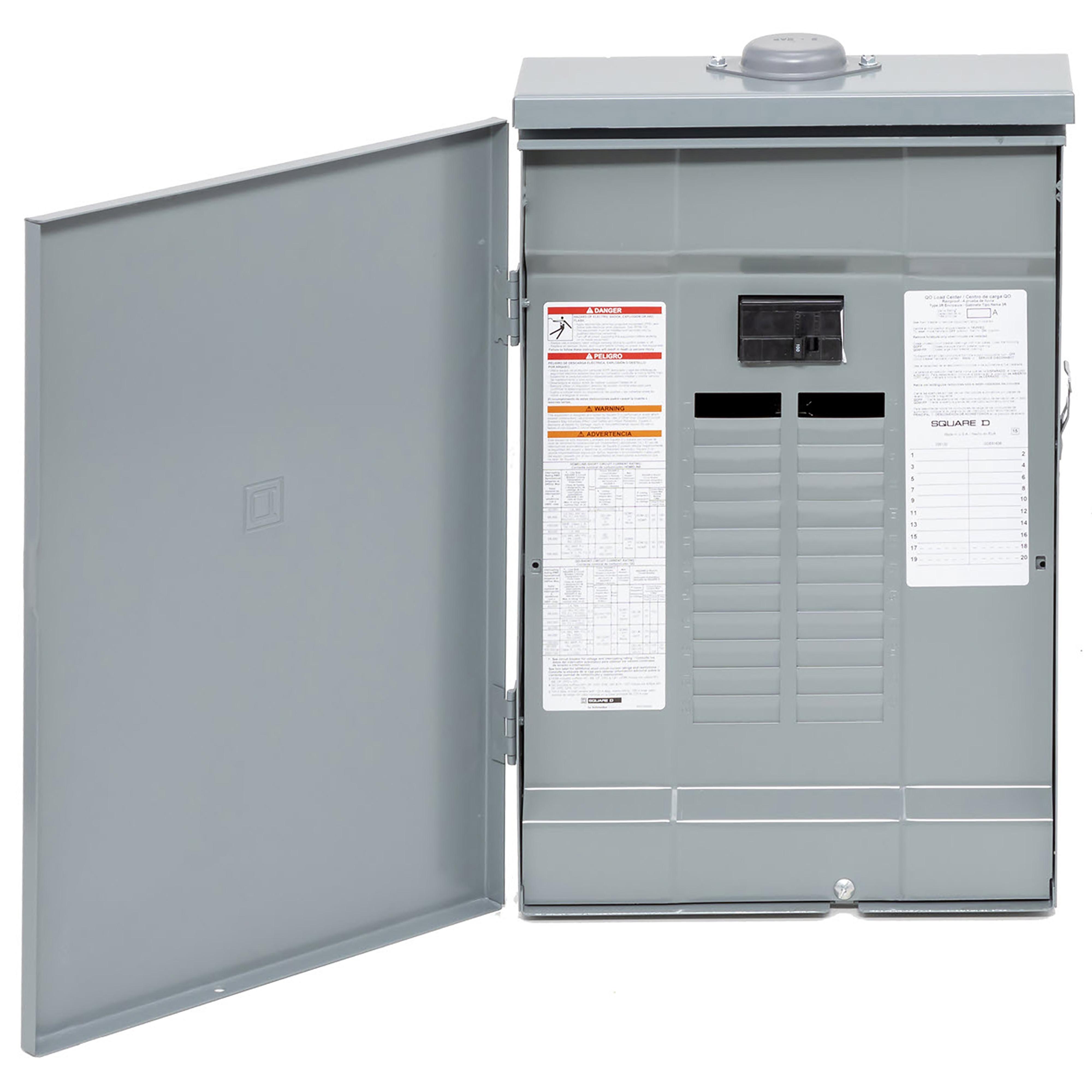 Square D™ QO120M100PRB 1-Phase Convertible Main Lug Load Center, 120/240 V, 100 A, 3 W Power Rating, 1 Poles