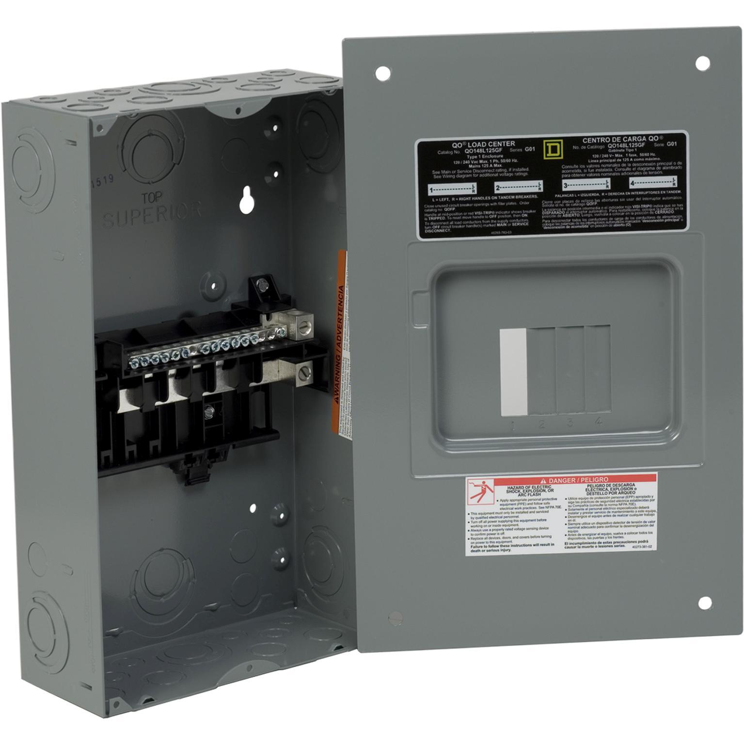 Square D™ QO148L125GF Single Phase Main Lug Load Centers