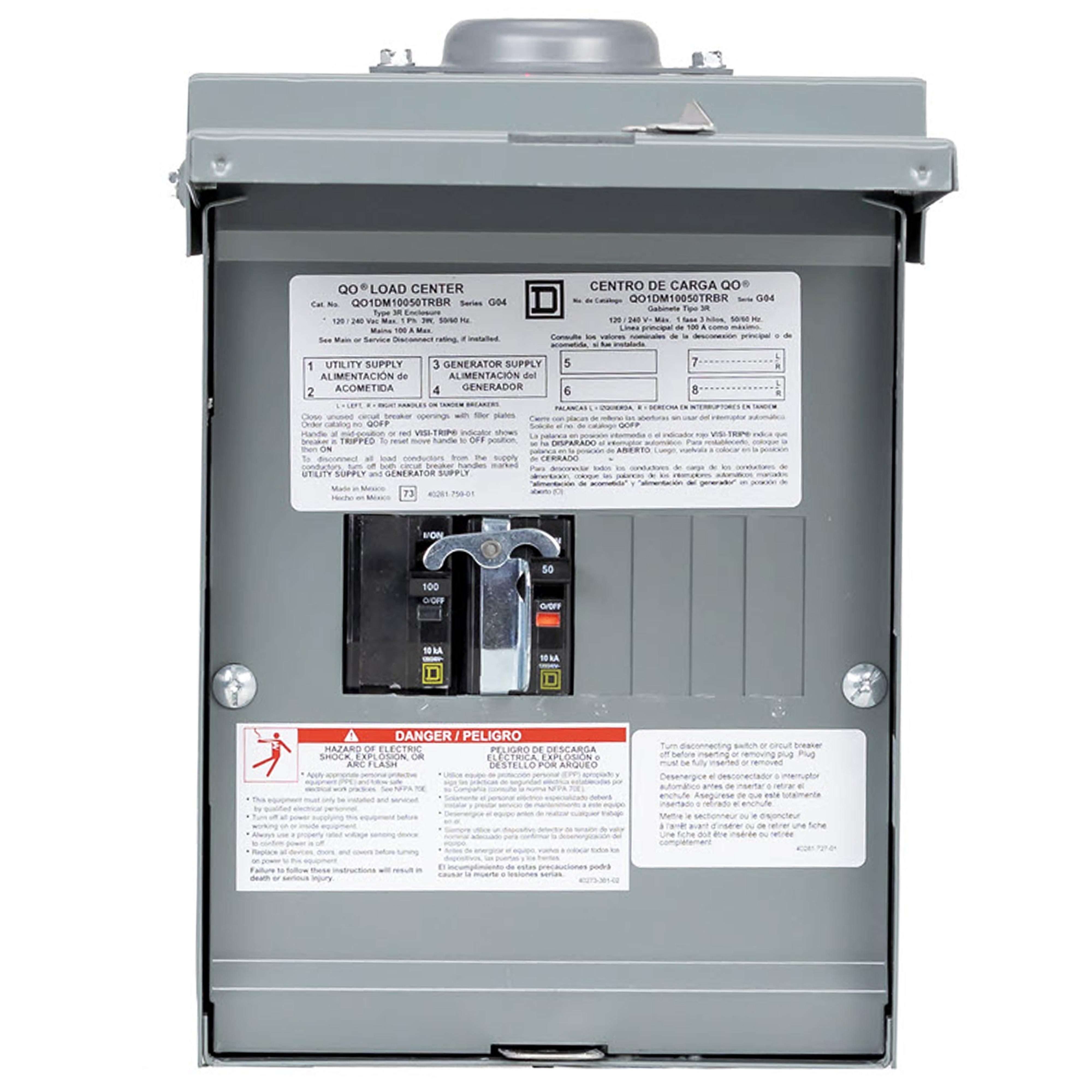 Square D™ QO1DM10050TRBR Generator Ready Load Centers