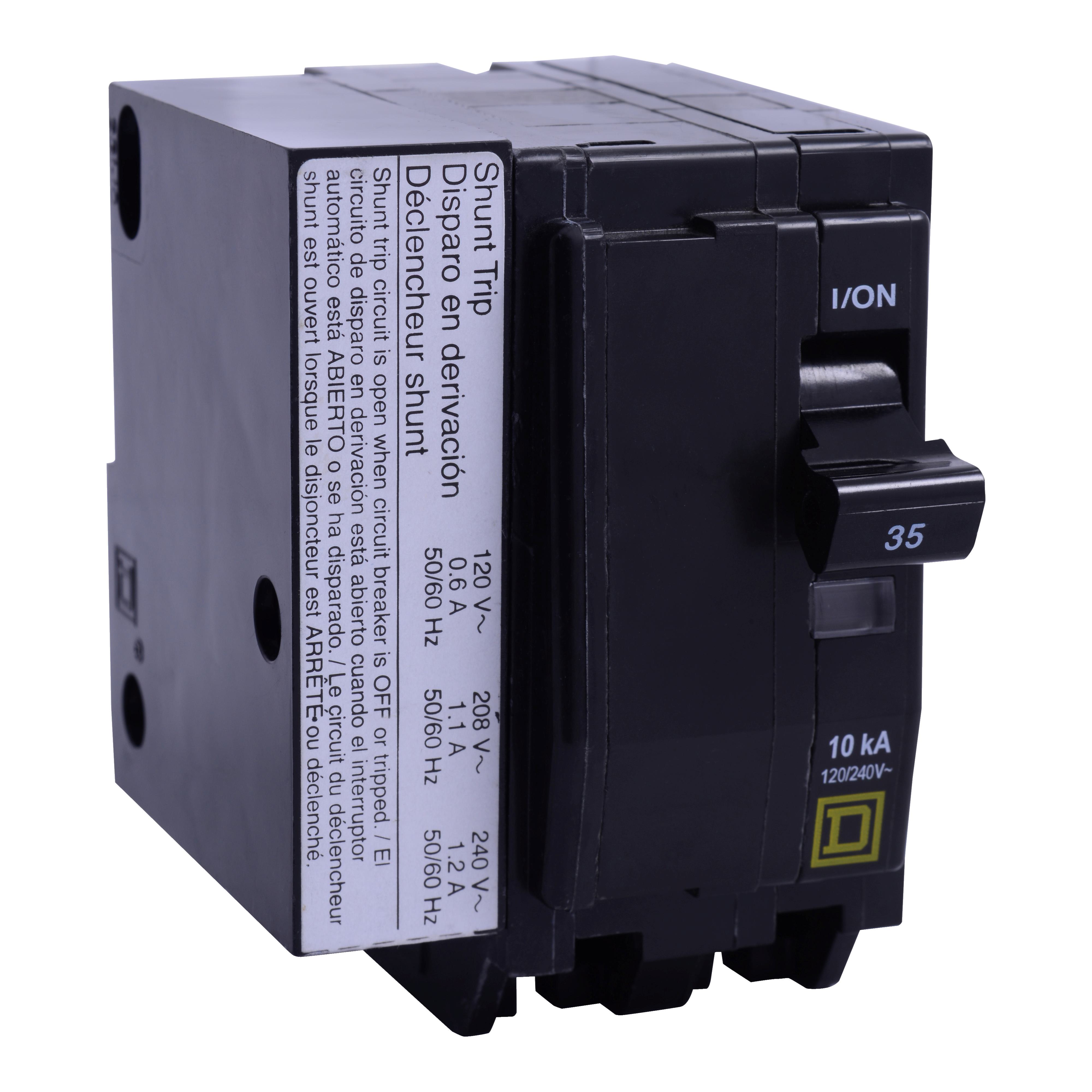 Square D™ QO® QO2701021 Type QO Standard Miniature Circuit Breaker, 120/240 VAC, 70 A, 10 kA Interrupt, 2 Poles, Thermal Magnetic Trip