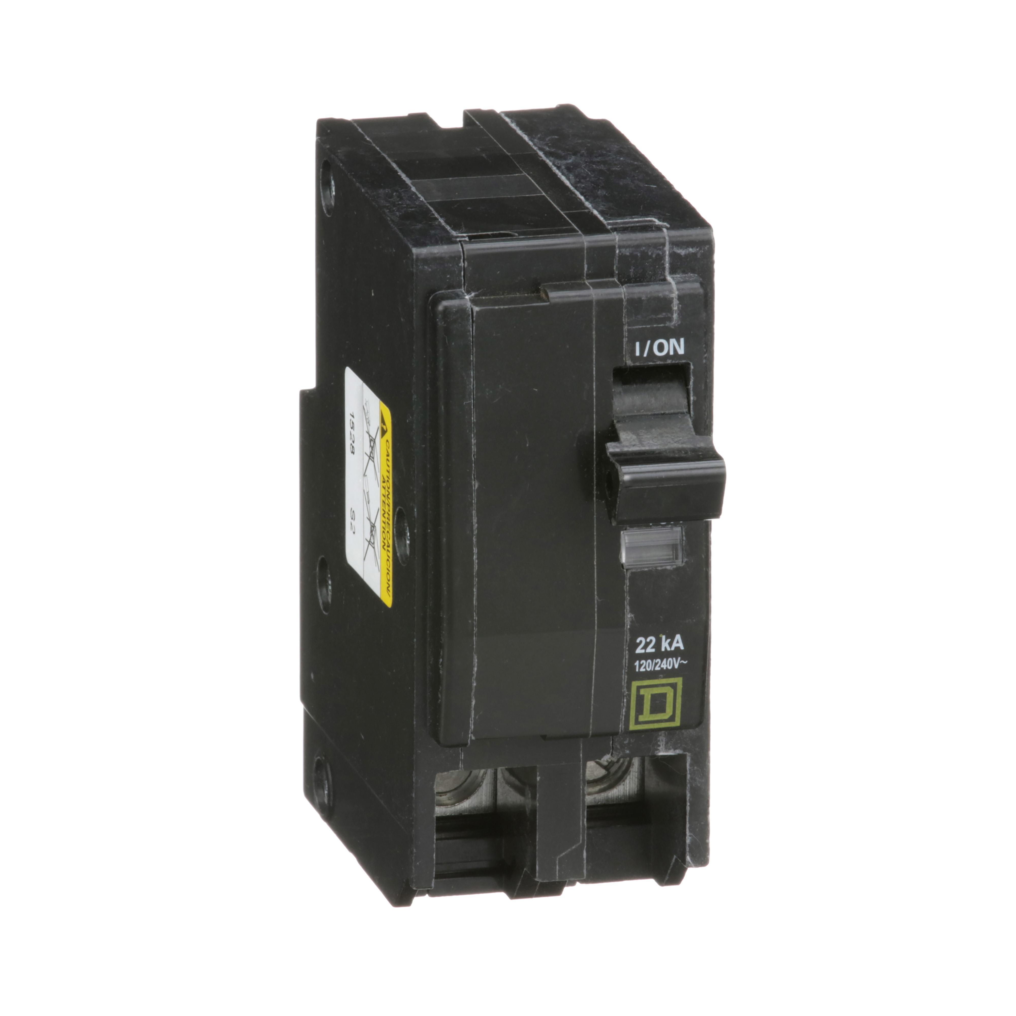 Square D™ QO™ QO270VH Type QO-VH Standard Miniature Circuit Breaker, 120/240 V AC, 70 A, 22 kA Interrupt, 2 Poles, Thermal Magnetic Trip