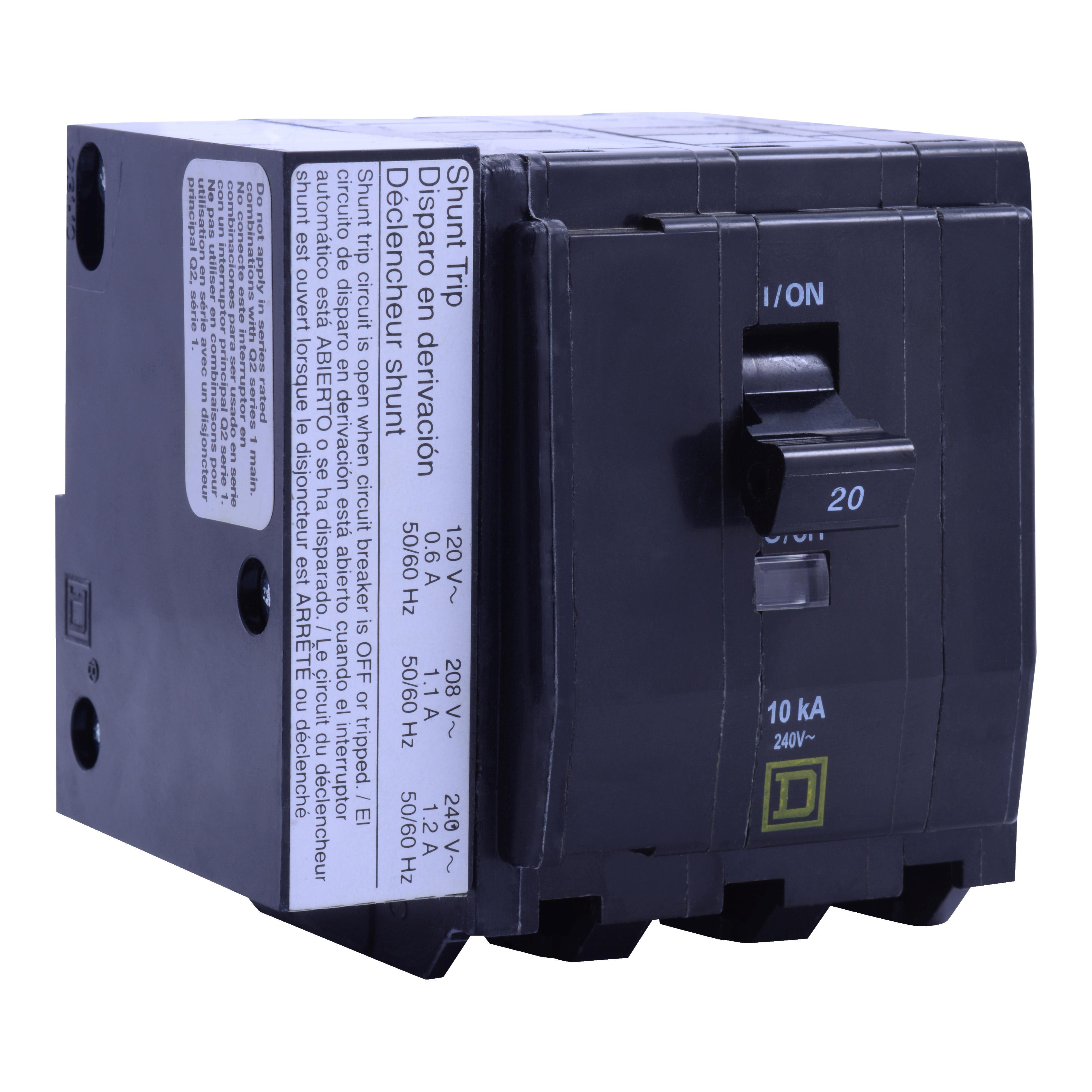 Square D™ QO™ QO3301021 Standard Miniature Circuit Breaker, 240 V AC, 30 A, 10 kA Interrupt, 3 Poles, Thermal Magnetic Trip