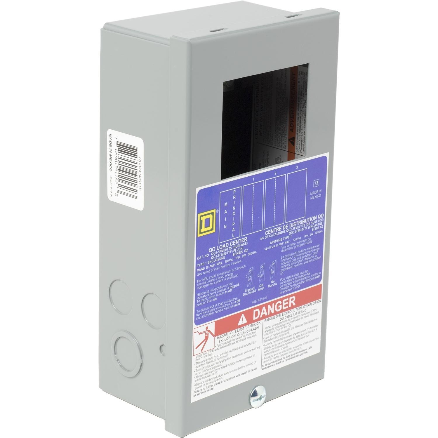 Square D™ QO35FM30TTS Single Phase Main Breaker Load Centers