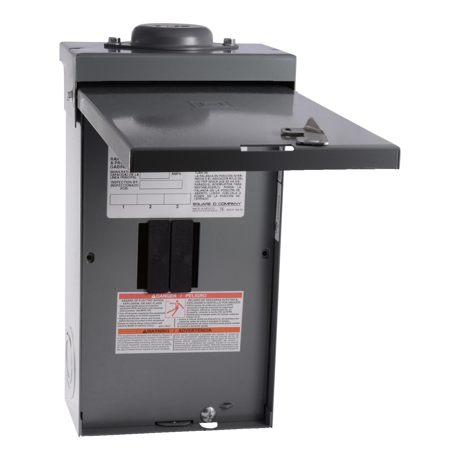 Square D™ QO® QO403L60NRB 3-Phase Fixed Main Lug Load Center With Rainproof Cover, 208Y/120 VAC, 120/240 Delta VAC, 240 Delta VAC, 60 A, 65 kA Interrupt