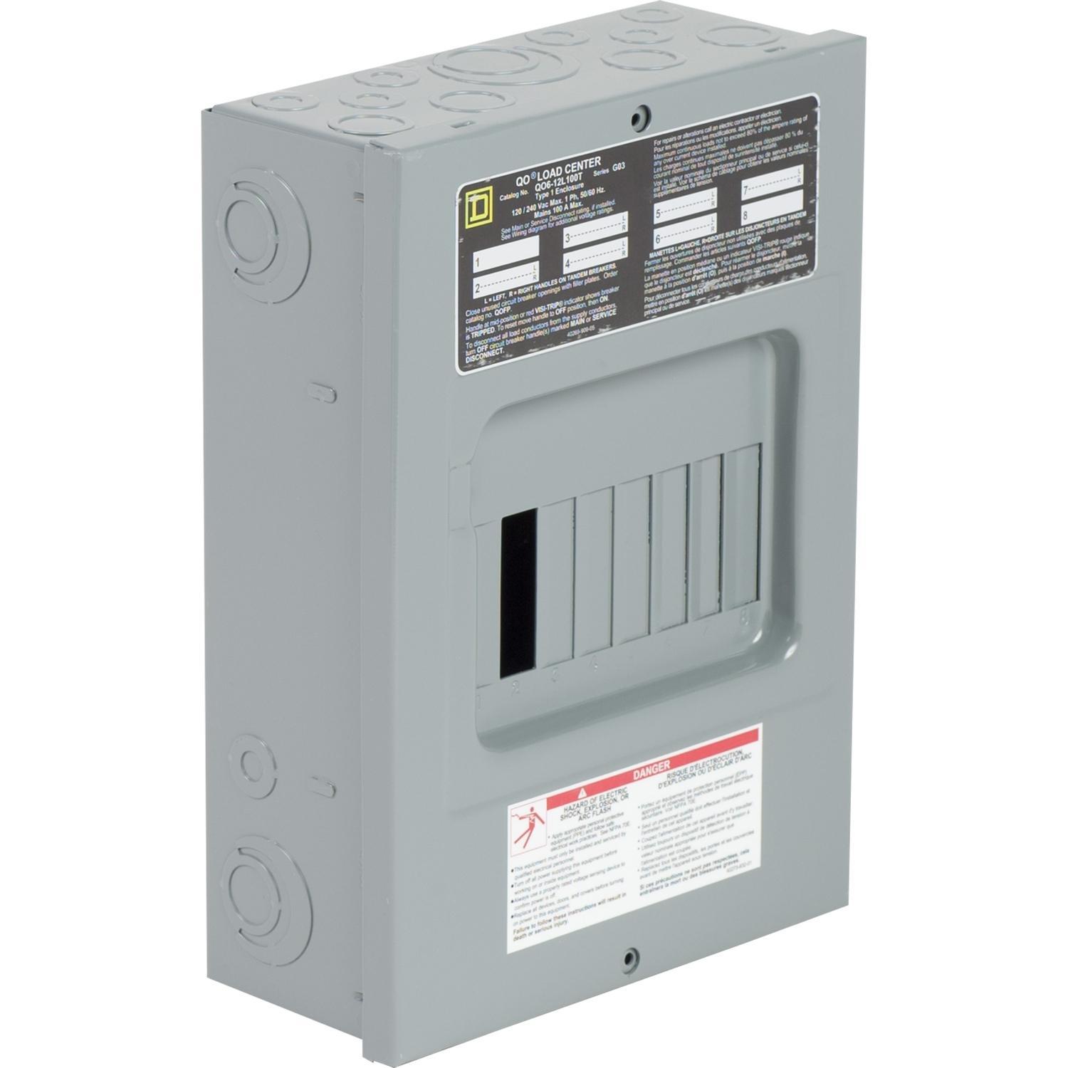 Square D™ QO612L100TS Single Phase Main Lug Load Centers