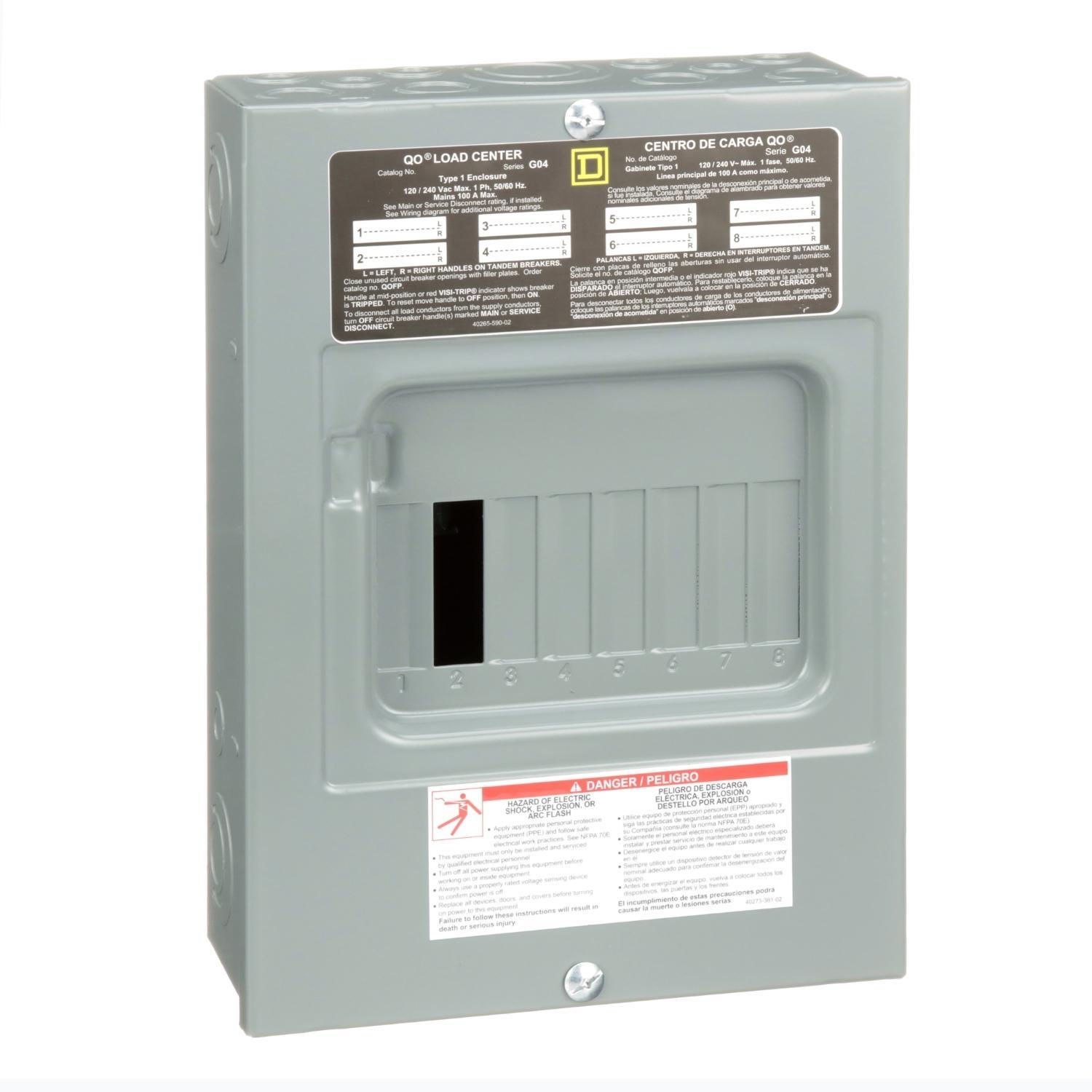 Square D™ QO816L100TS Single Phase Main Lug Load Centers