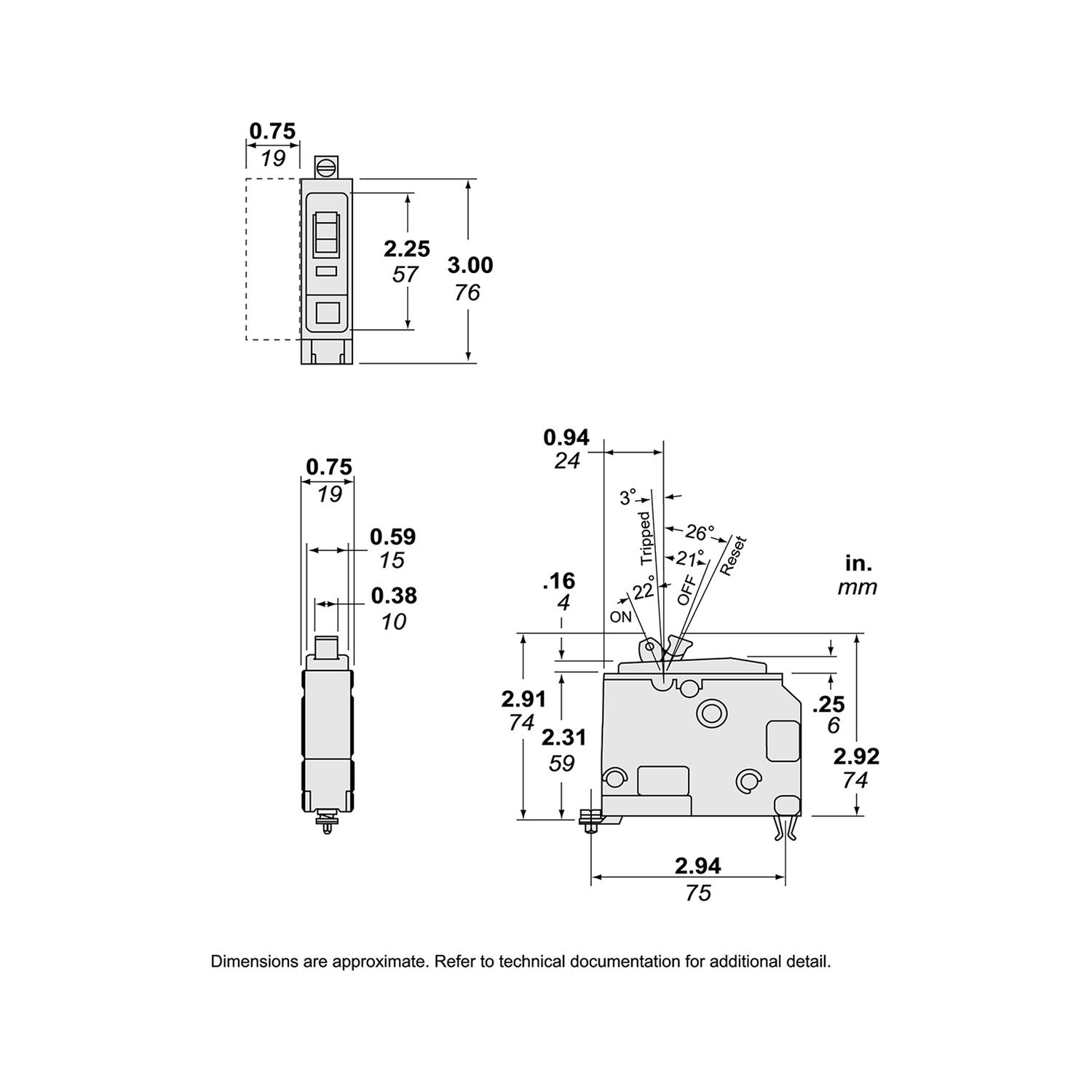 Square D™ QOB140VH1021 Miniature Circuit Breakers