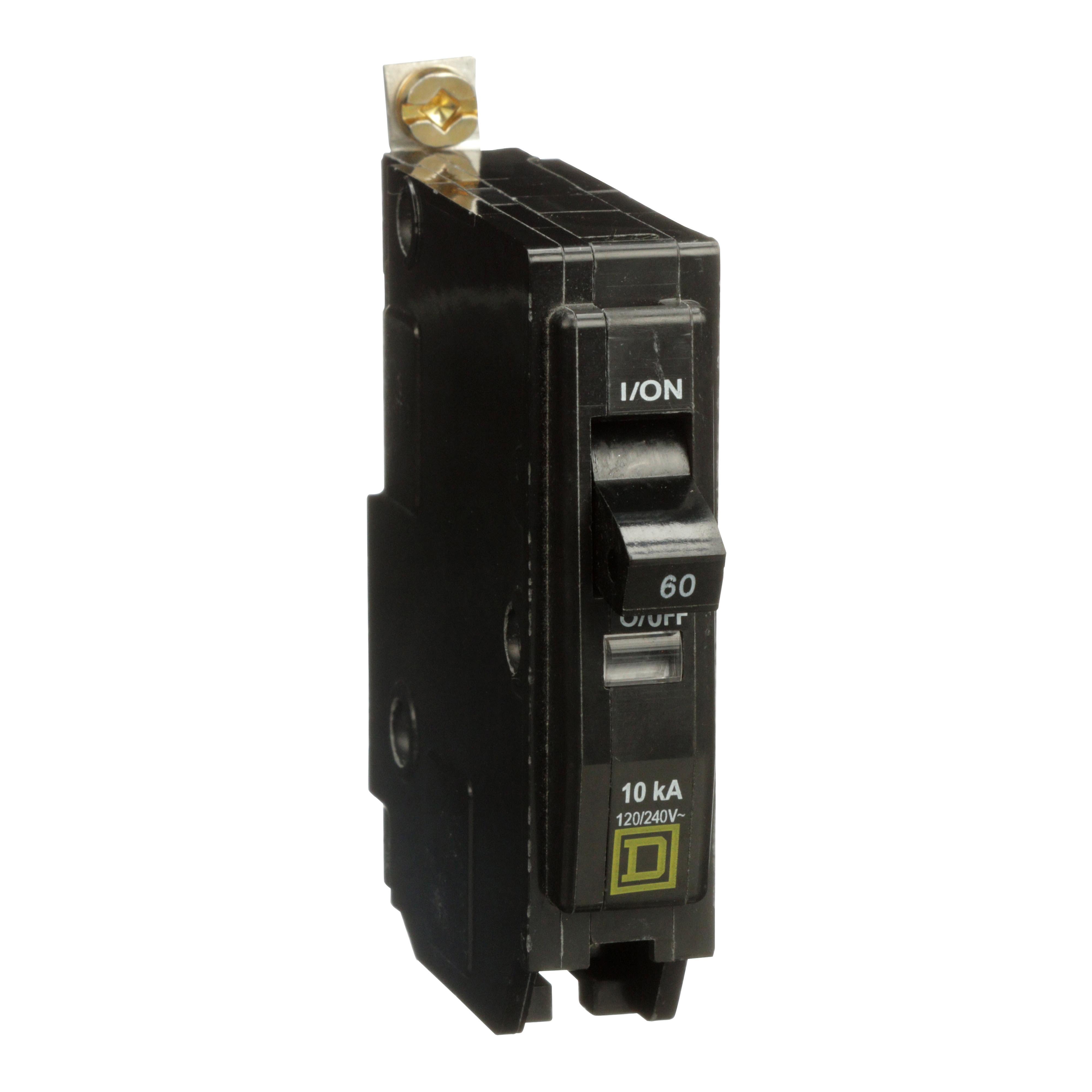 Square D™ QO™ QOB160 Standard Miniature Circuit Breaker, 120/240 V AC, 60 A, 10 kA Interrupt, 1 Pole, Thermal Magnetic Trip