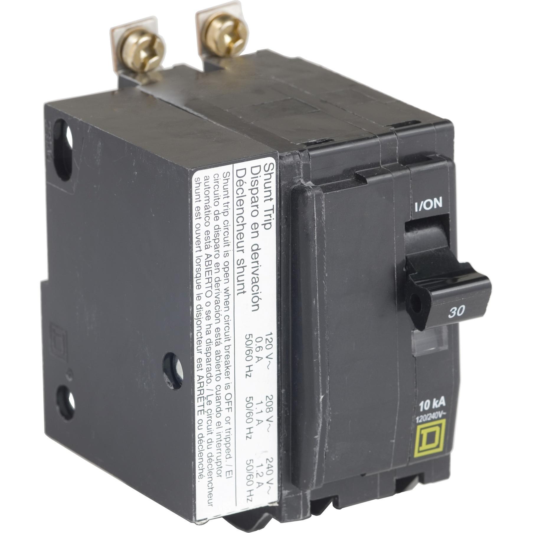 Square D™ QOB225VH1021 Standard, 120 to 240 VAC, 25 A, 22 kA 120/240 V AC,22 kA 240 V AC,22 kA 120 V AC interrupt, 2 poles
