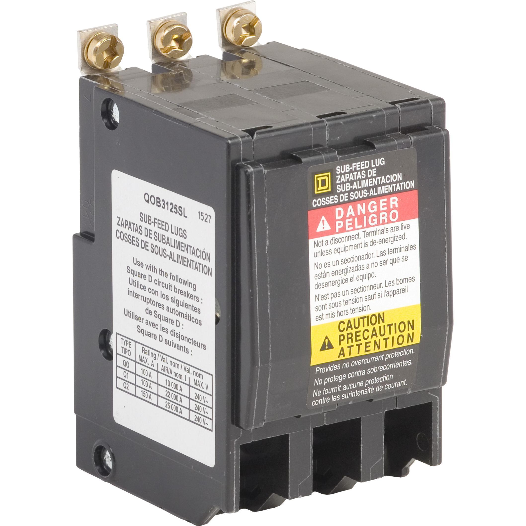 Square D™ QOB3125SL Load Center Sub-Feed Lug Blocks
