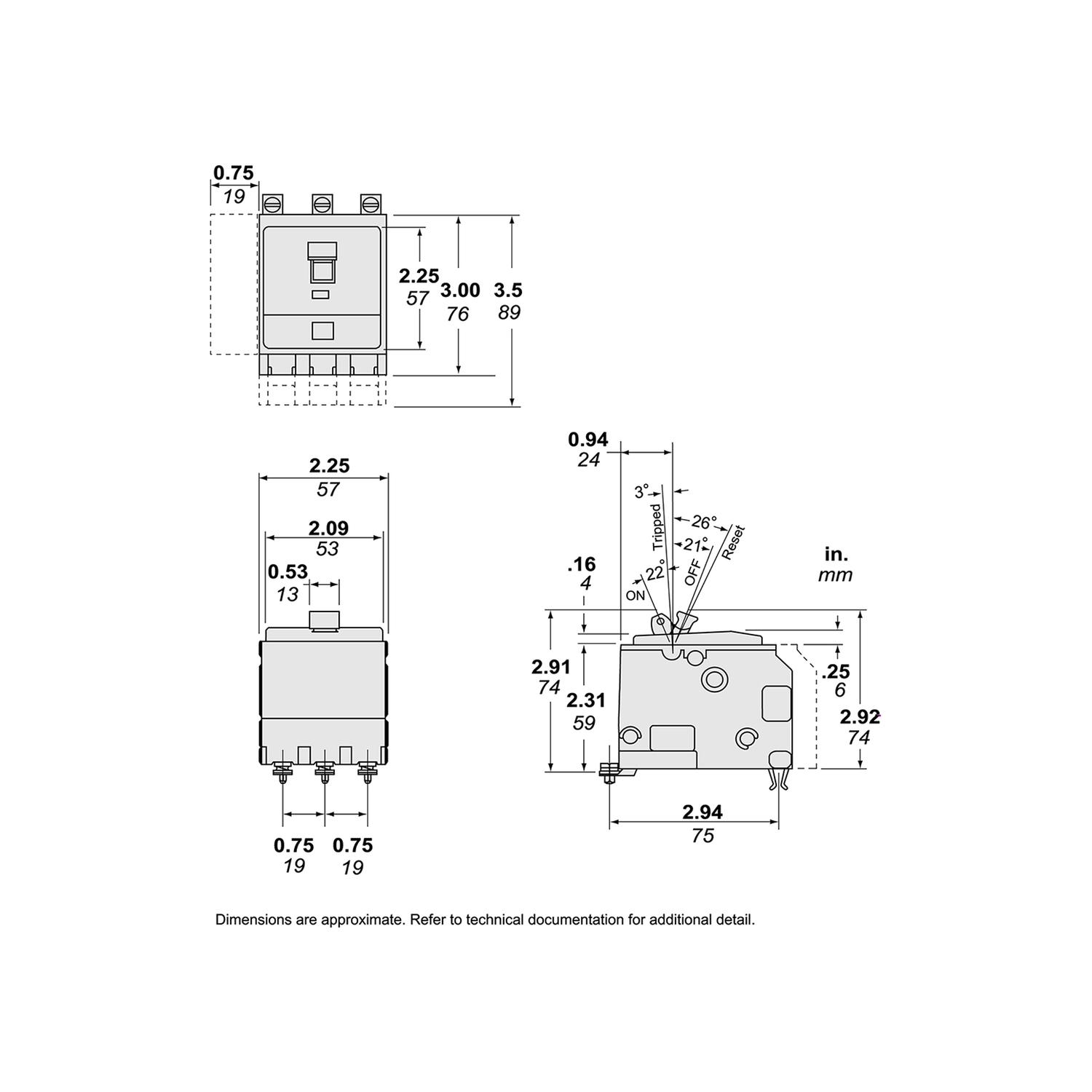 Square D™ QOB330J Miniature Circuit Breakers