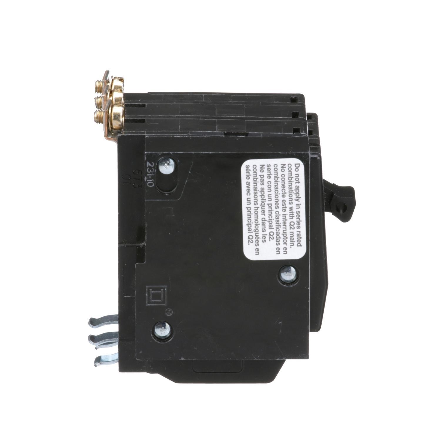 Square D™ QO™ QOB3501021 Standard Miniature Circuit Breaker, 240 V AC, 50 A, 10 kA Interrupt, 3 Poles, Thermal Magnetic Trip