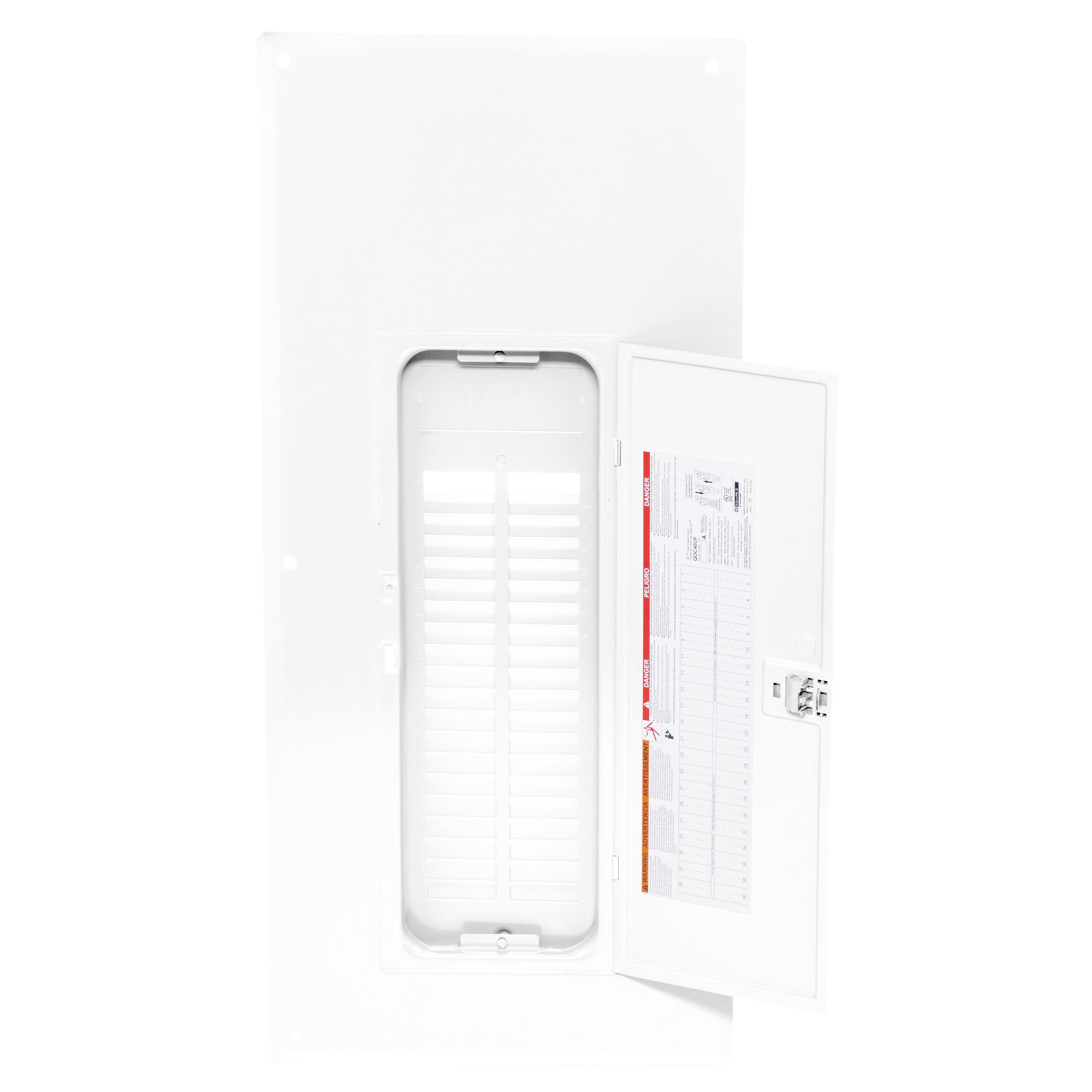 Square D™ QOC40UFW 40-Circuit Standard Cover, 0.7 in L x 15.44 in W x 34.98 in H, Flush Mount