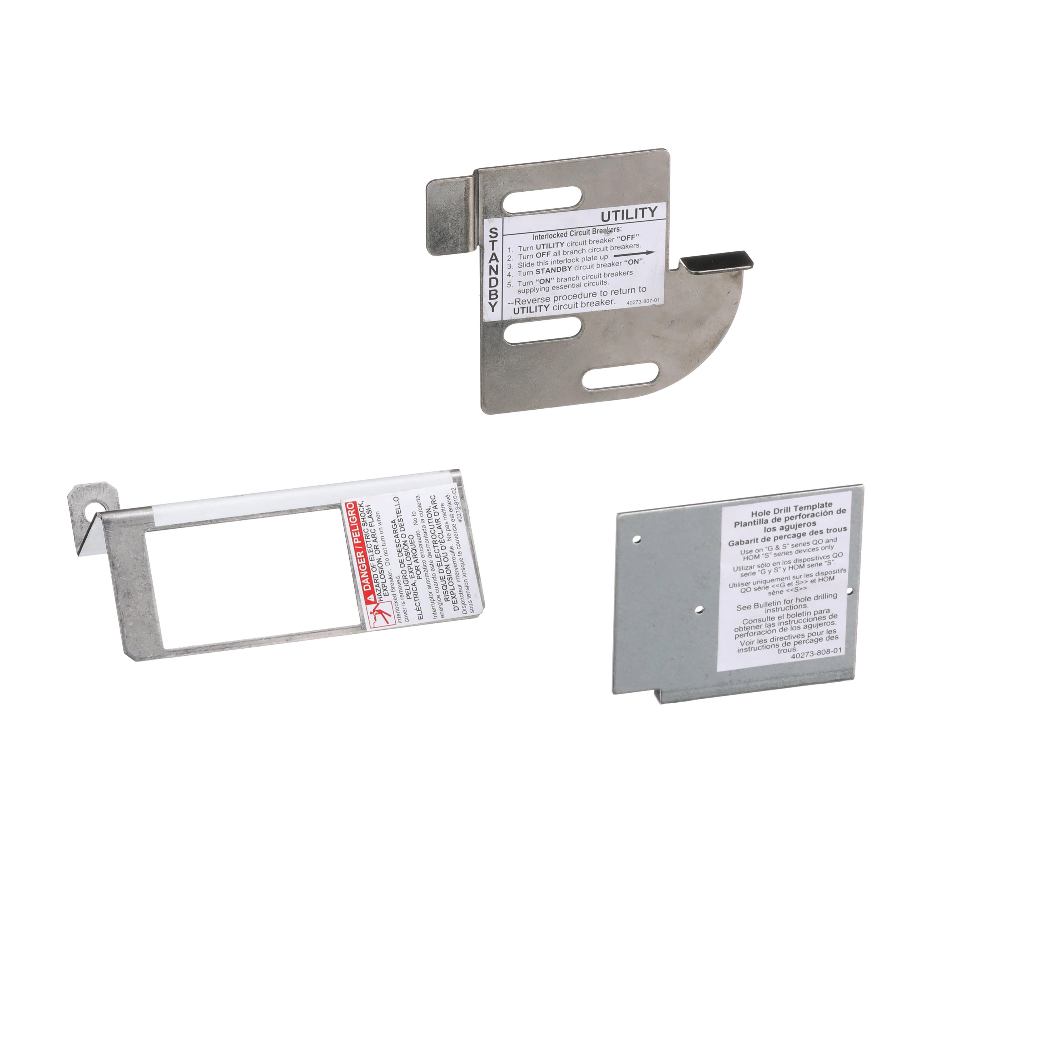 Square D™ QO® QOCGK2C Mechanical Interlock Kit, For Use With QO™ Load Center and Circuit Breaker, 120/240 V AC, 1 Phase, 3-Wire, 2-Pole