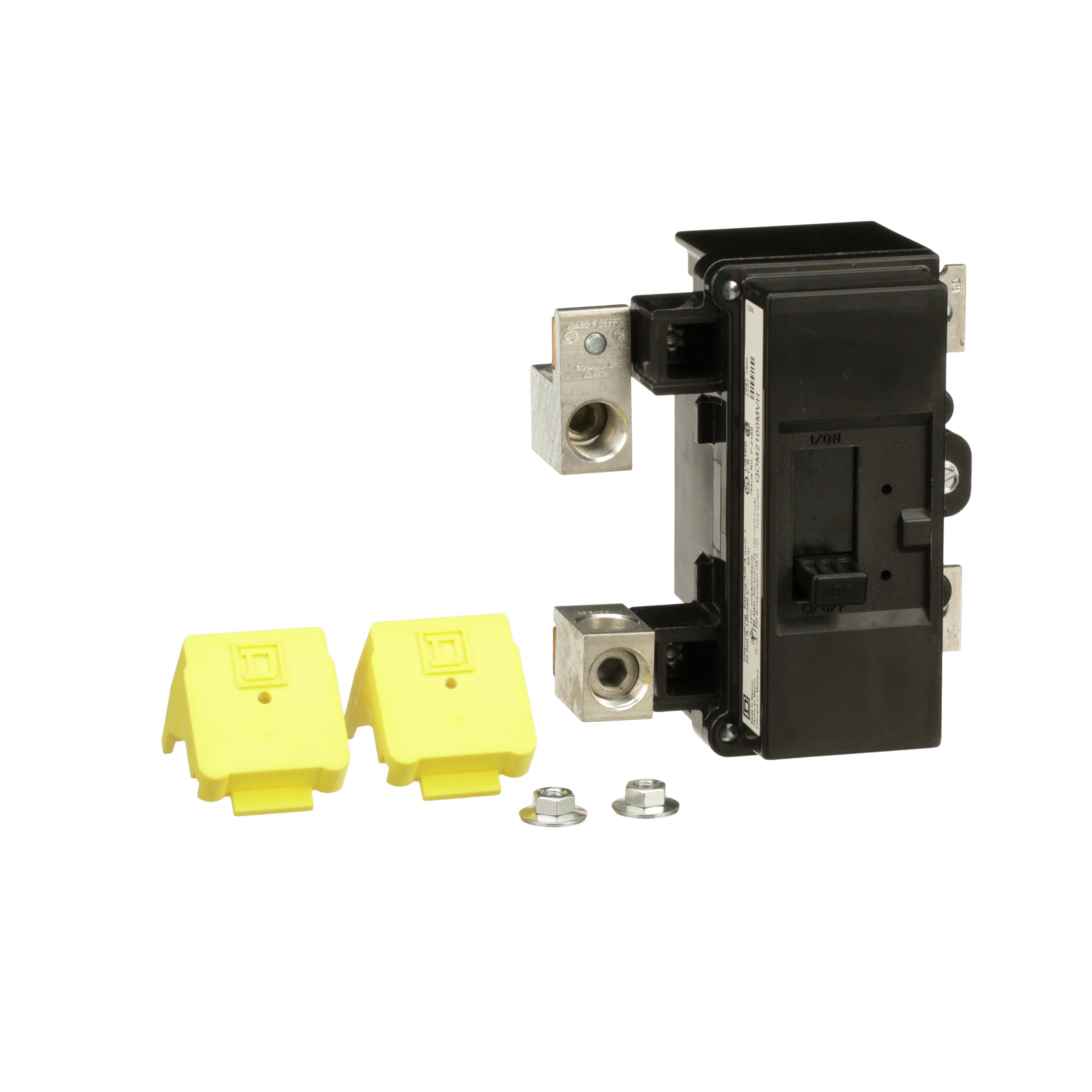 Square D™ QO™ QOM2100MVH Type QOM Tenant Miniature Circuit Breaker, 120/240 V AC, 100 A, 22 kA Interrupt, 2 Poles, Thermal Magnetic Trip