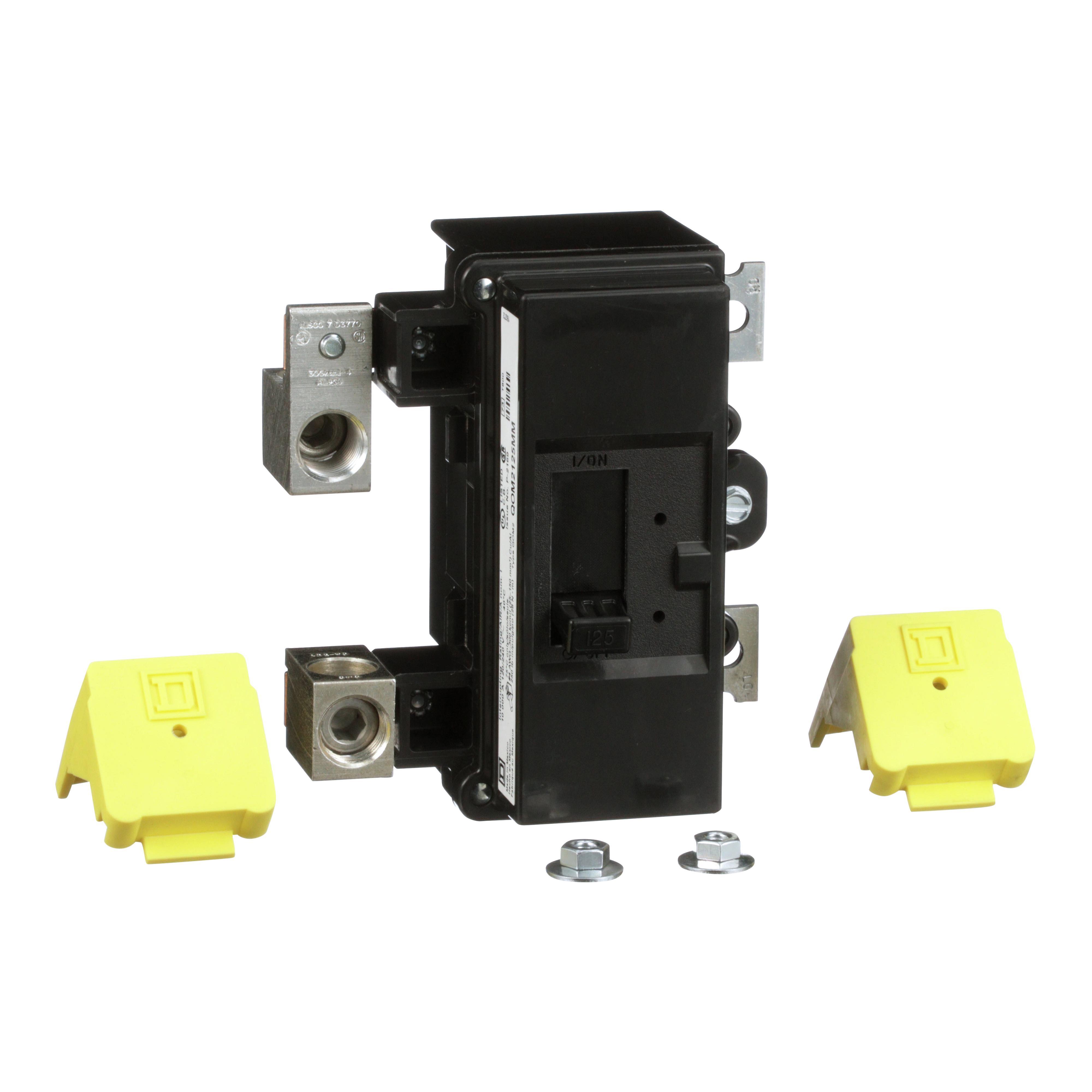 Square D™ QOM2125MM Type QOM Miniature Circuit Breaker, 120/240 V AC, 125 A, 10 kA Interrupt, 2 Poles, Thermal Magnetic Trip