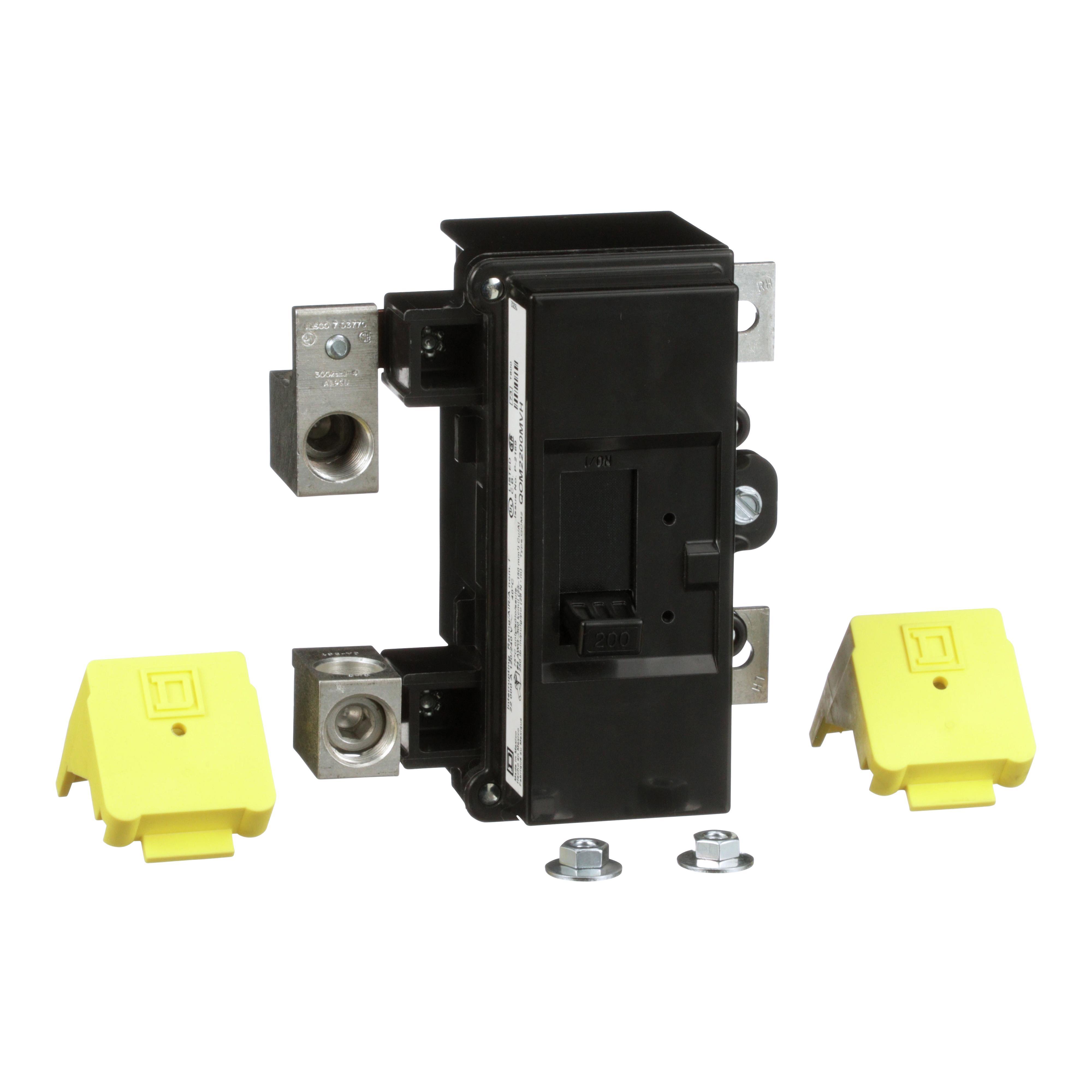 Square D™ QO™ QOM2200MVH Tenant Miniature Circuit Breaker, 120/240 V AC, 200 A, 22 kA Interrupt, 2 Poles, Thermal Magnetic Trip