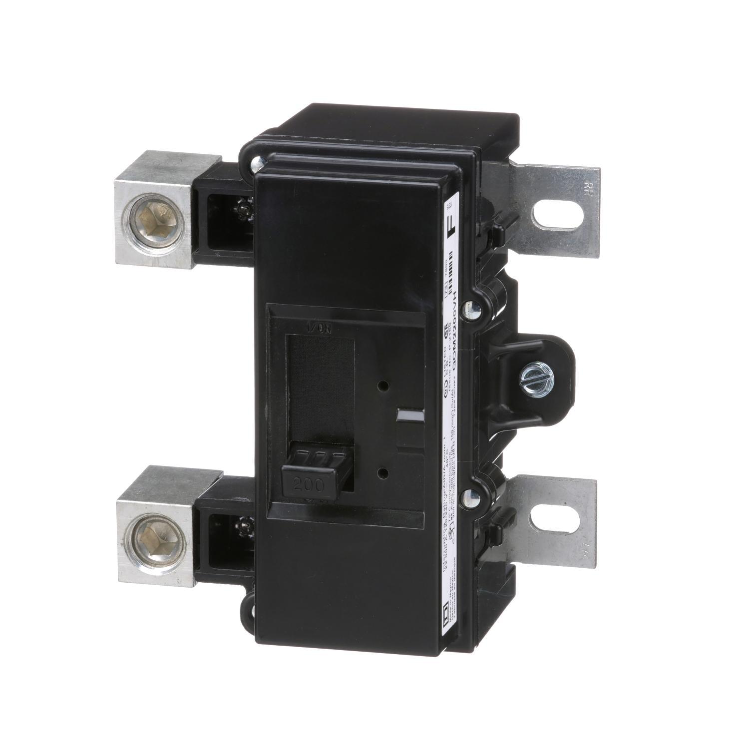 Square D™ QO™ QOM2200VH Standard Miniature Circuit Breaker, 240 V AC, 200 A, 22 kA Interrupt, 2 Poles, Thermal Magnetic Trip
