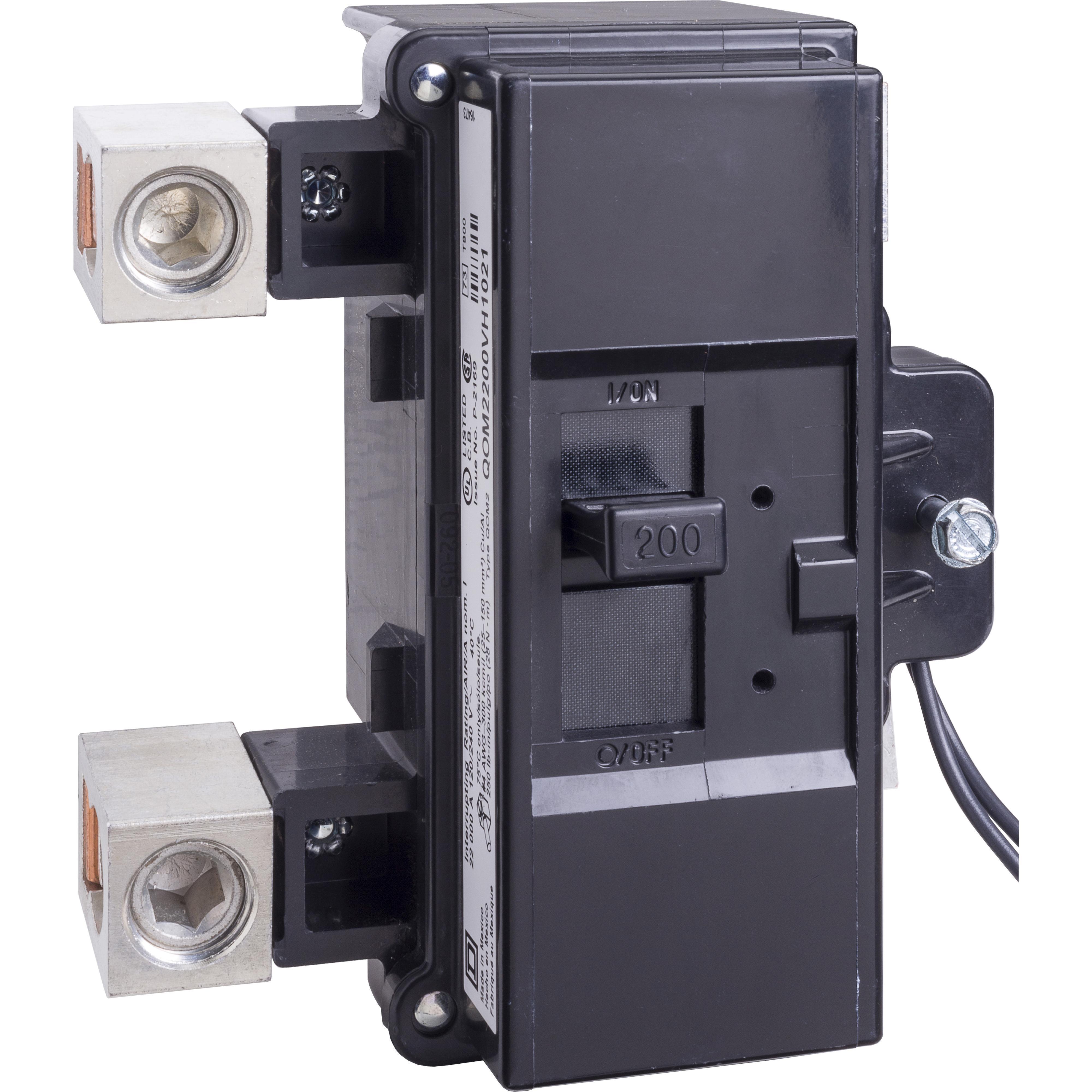 Square D™ QO™ QOM2200VH1021 Type QOM Miniature Circuit Breaker, 120/240 V AC, 200 A, 22 kA Interrupt, 2 Poles, Thermal Magnetic Trip
