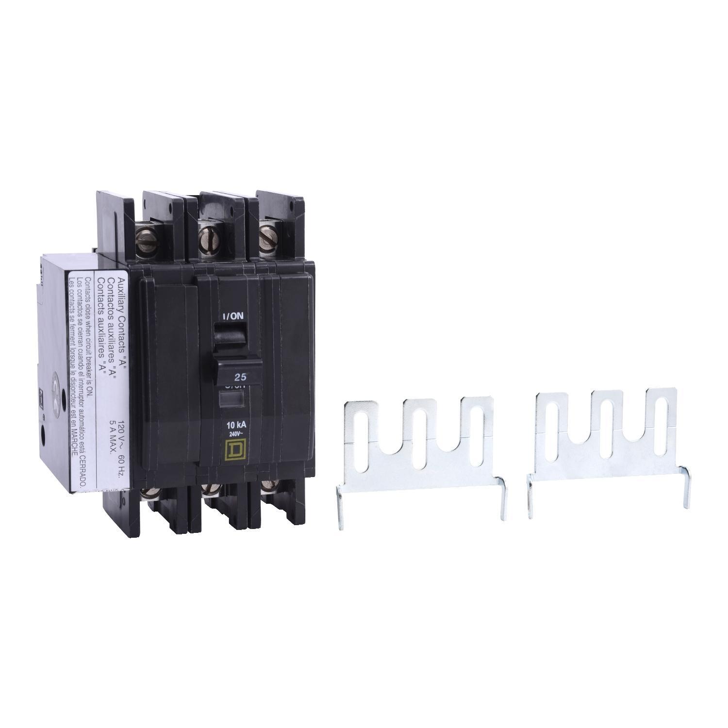 Square D™ QO™ QOU3301200 Type QOU Miniature Circuit Breaker, 240 V AC, 30 A, 10 kA at 240 V AC, 5 kA at 48 VDC Interrupt, 3 Poles, Thermal Magnetic Trip