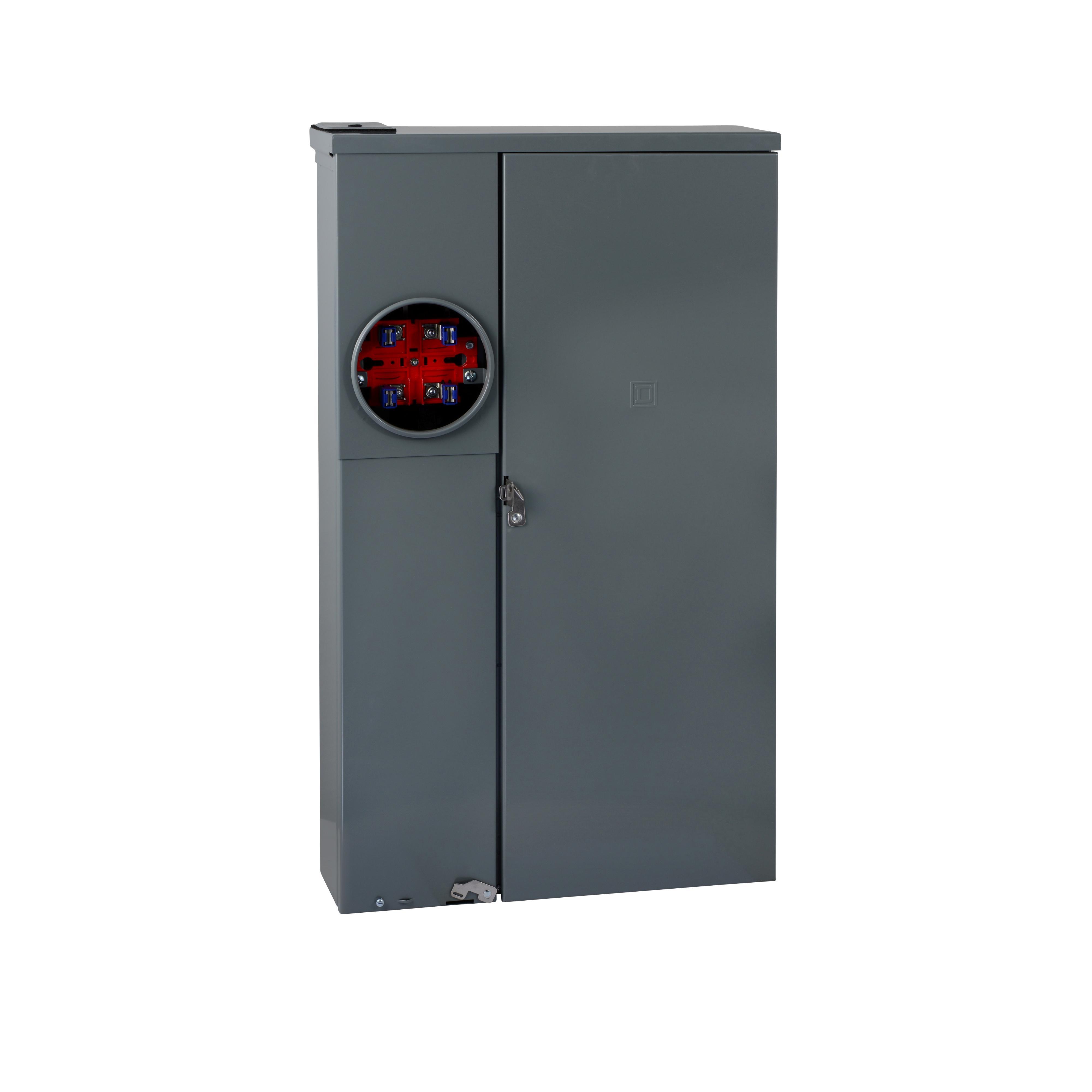 Square D™ HomeLine™ SC42M200PS 42-Circuit All-In-One Field Installed Rainproof Combination Service Entrance Meter Main, 120/240 V AC, 200 A, NEMA 3R Enclosure