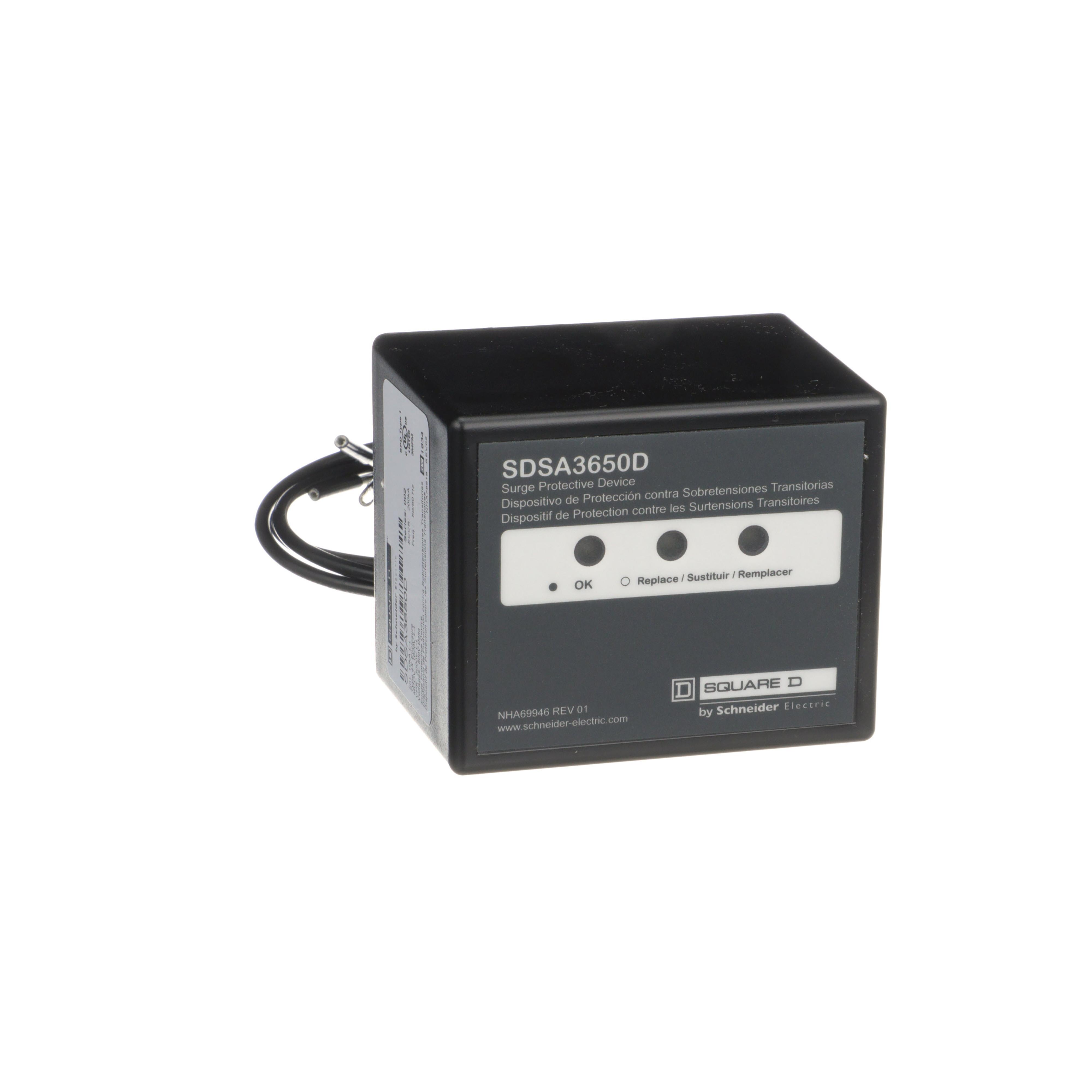 Square D™ Surgelogic™ SDSA3650D Surge Protective Device, 600 V AC, 50/60 Hz, 3 Poles, 200 kA SCCR, 3 Phase