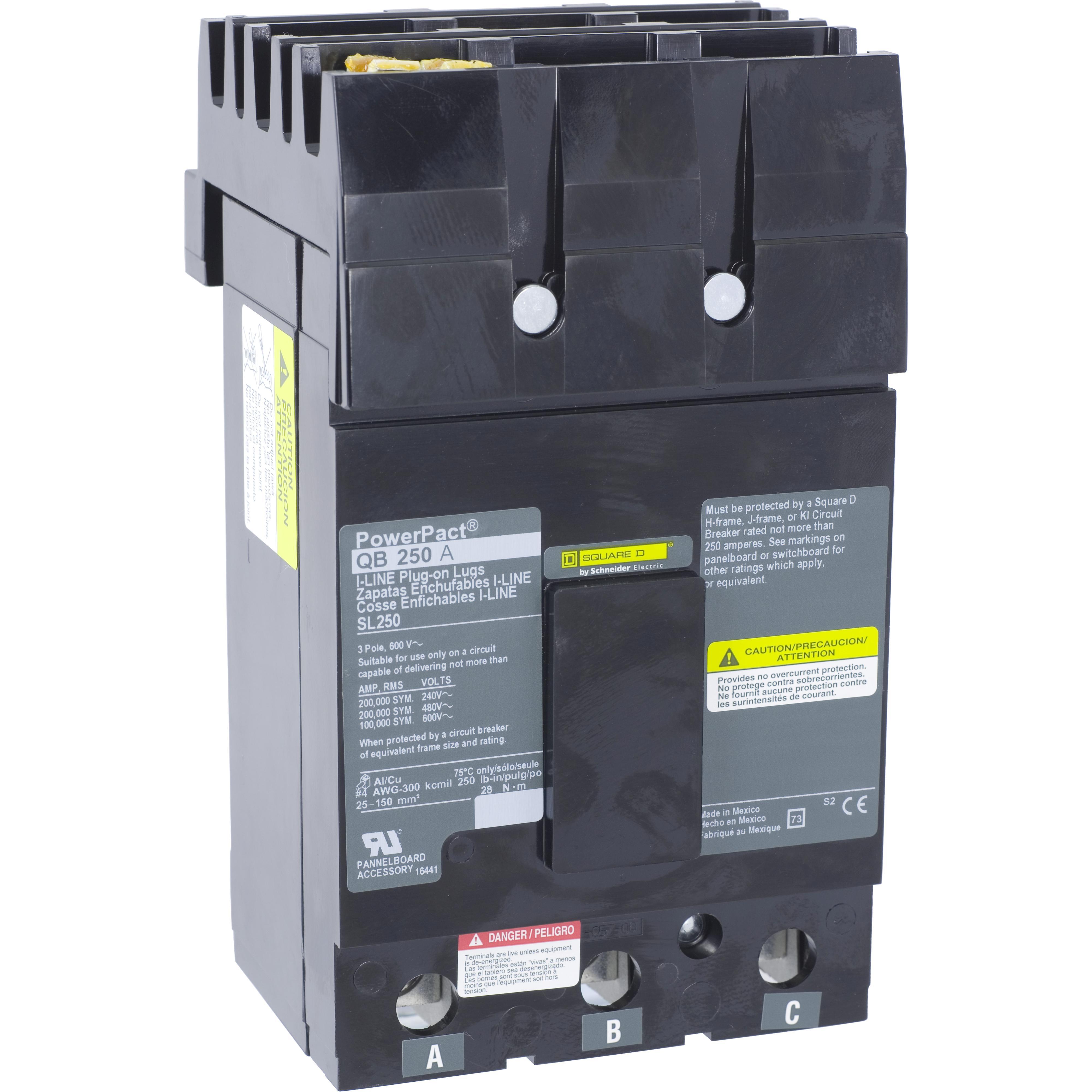 Square D™ I-Line™ SL250 Sub-Feed Lug Kit, 4 AWG to 300 kcmil Aluminum/Copper, For Use With PowerPact® HCM, HCP, HCP-SU, HCR-U Panelboard, FA, FD, HG, HJ, JJ, JL Molded Case Circuit Breaker