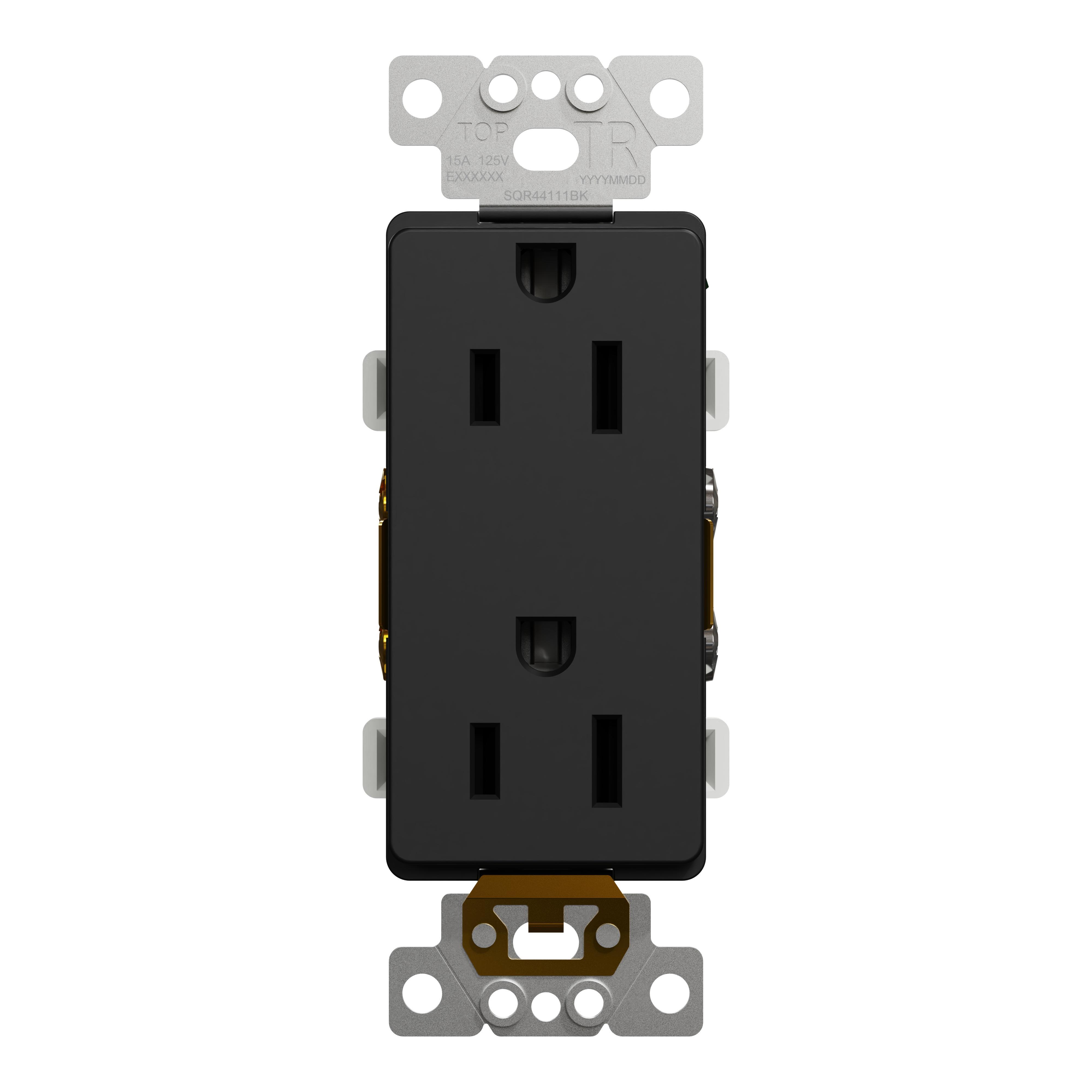 Schneider Electric SQR44111BK X Series Socket-outlet, 125 V, 15 A, 2 poles, Black