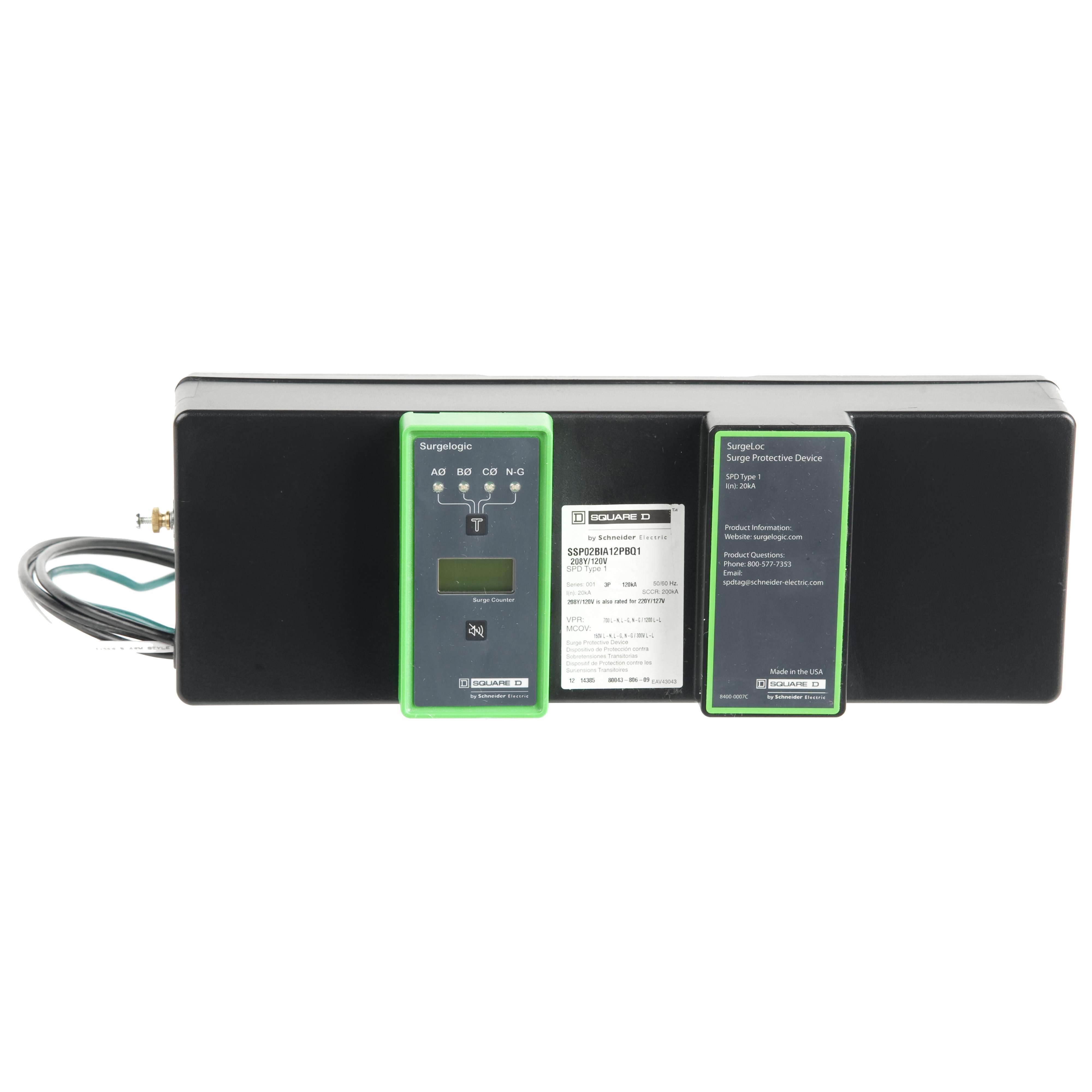 Square D SSP02SBA24D SSP Surge protection module, 208Y/120, 200 kA sccr, 1 phase