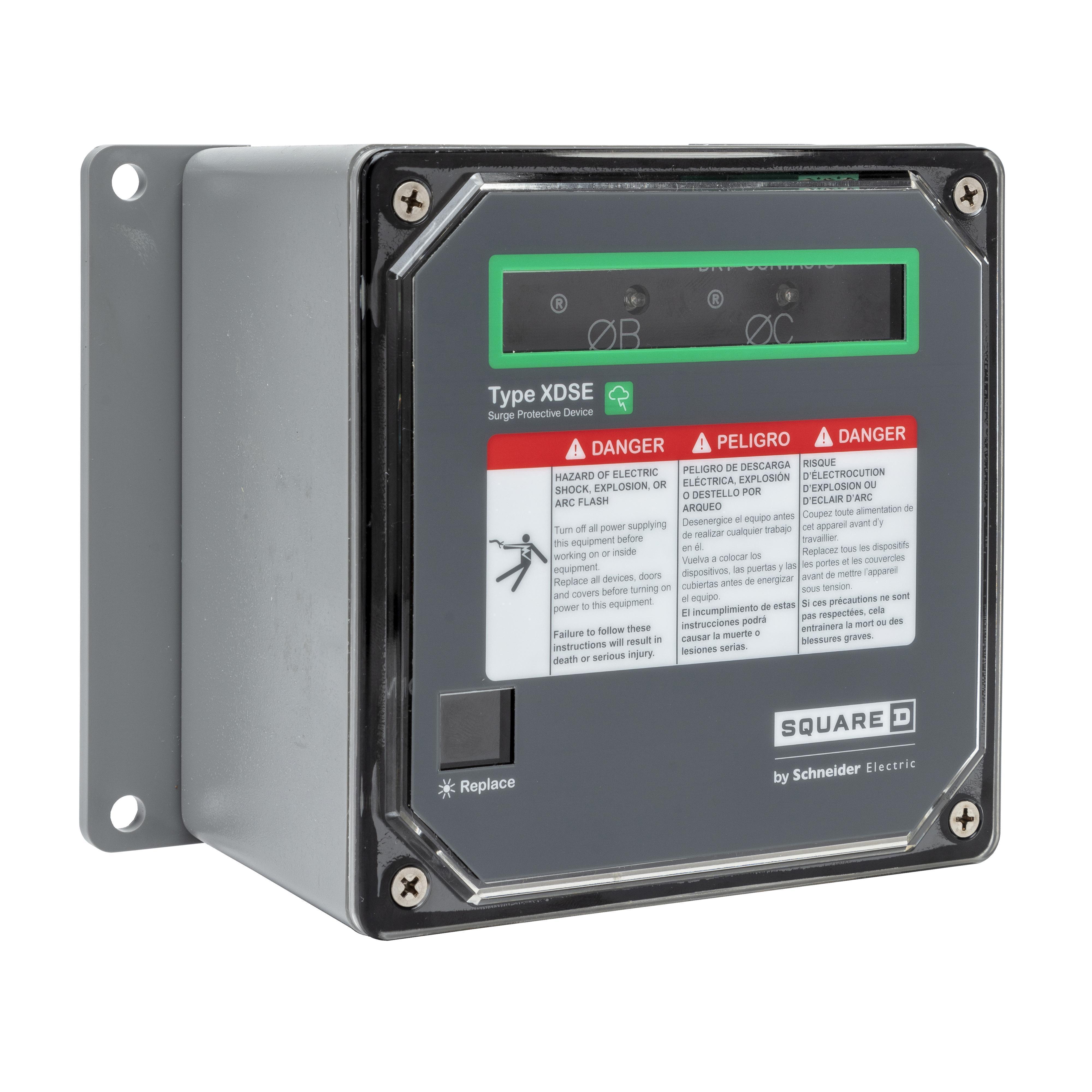 Square D™ Surgelogic™ SSP02XDSE20A Type 2 Surge Protective Device, 208Y/120 V AC, 3 ph
