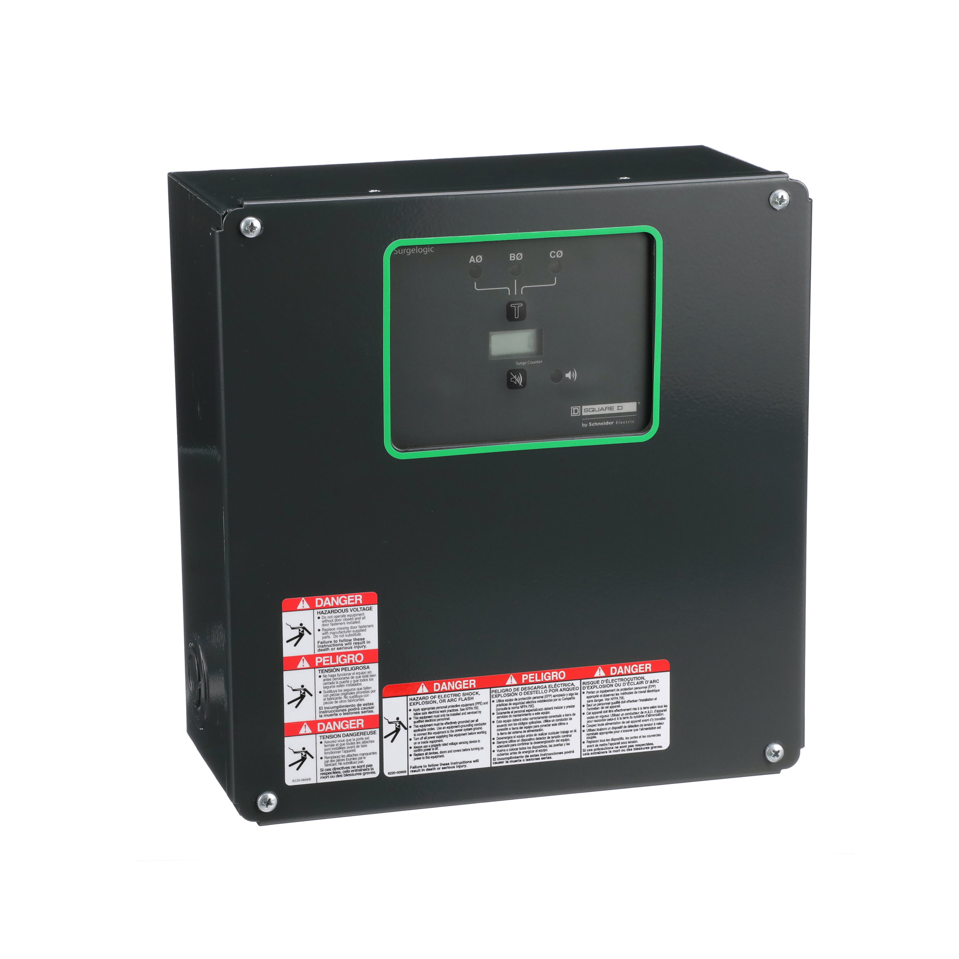 Square D™ Surgelogic™ SSP02EMA24 EMA Surge Protective Device, 208Y/120 V AC, 200 kA SCCR, 3 ph