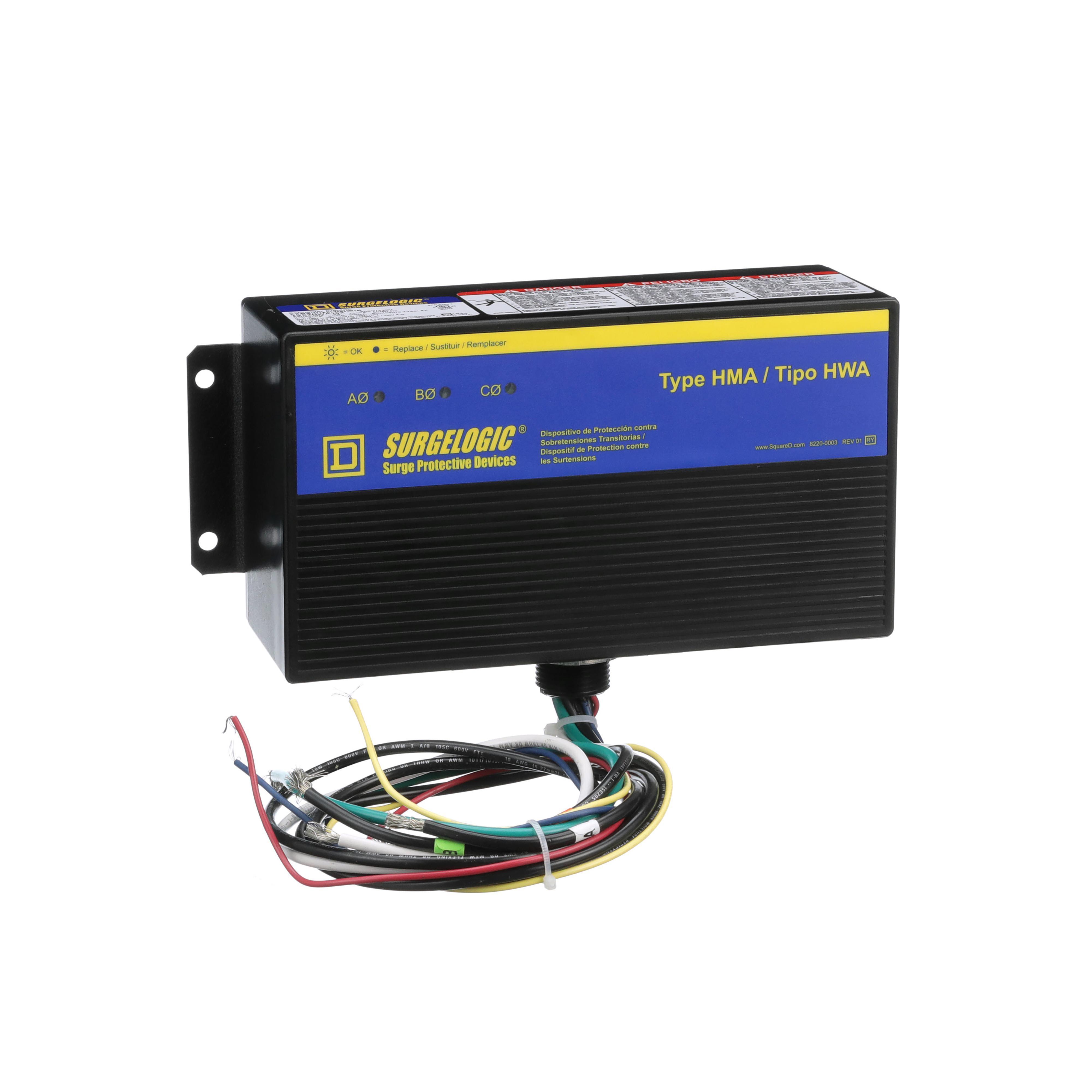 Square D™ Surgelogic™ TVS2HWA10X Type HWA Non-Metallic Surge Protective Device, 208Y/120 V AC, 50/60 Hz, 2 Poles, 200 kA SCCR, 3 Phase