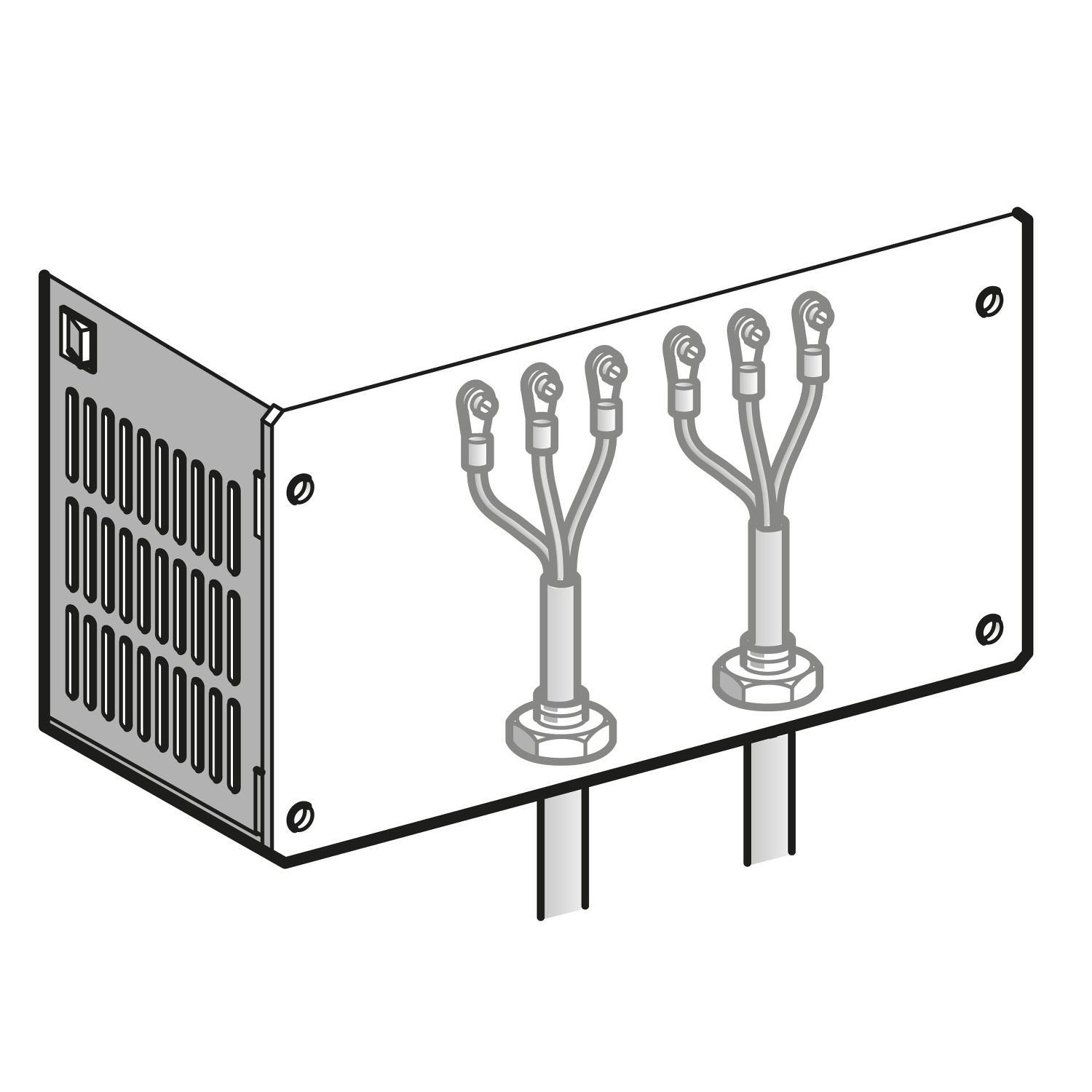 Square D™ VW3A31816 Type 1 Driver Kit, For Use With Altivar® 312 Solar, ATV212HD11N4, ATV212HU55M3X, ATV212HU75M3X and ATV212HU75N4 Variable Speed Drive, Underside of Drive Mount, Size 8