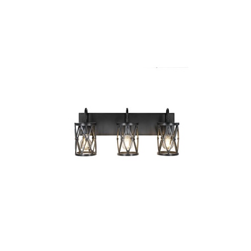 Sylvania VANITYNTLT1B3E26STBLK/63582 Bath & Vanity Fixtures