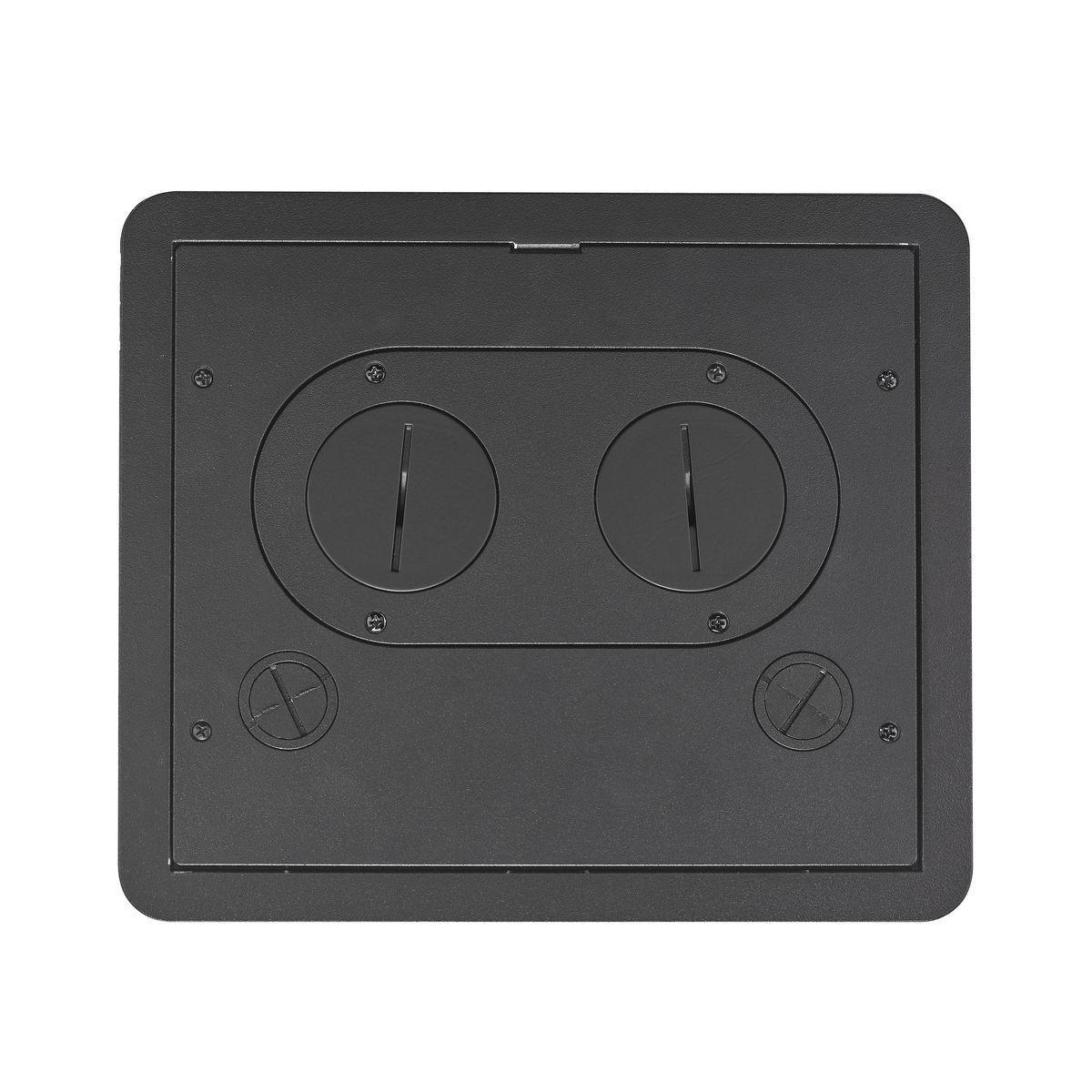 Hubbell Wiring Device-Kellems 610GCFFCVRBK Eternal Concrete Floor Box Cover, 10.5 in L 9 in W, Furniture Feed Cover, Die Cast Aluminum