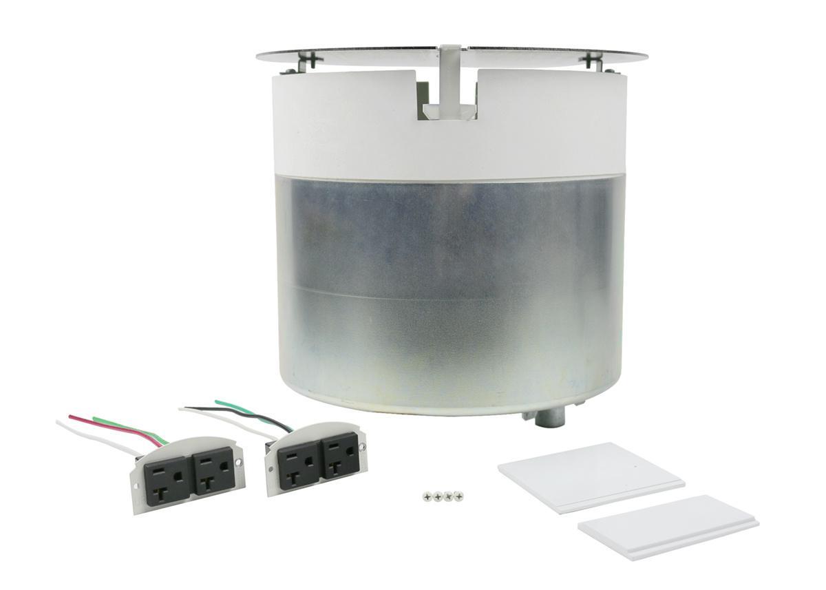 Wiremold® TopGuard™ 10STCP Evolution™ 10AT Multi-Service Pre-Wired Recessed Poke-Through Stem Assembly With Disposable Plate, 10 in Hole, 8 Gangs, 19 cu-in, 14 cu-in Capacity, Steel