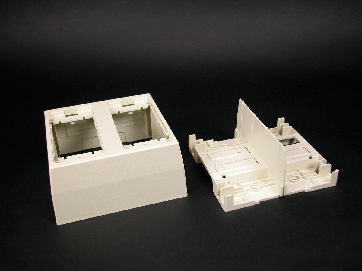 Wiremold® WMD2344-2-WH 2-Gang Extra Deep Non-Metallic Straight Device Box, 4-3/4 in L x 4-7/8 in W x 2-3/4 in H, PVC, White