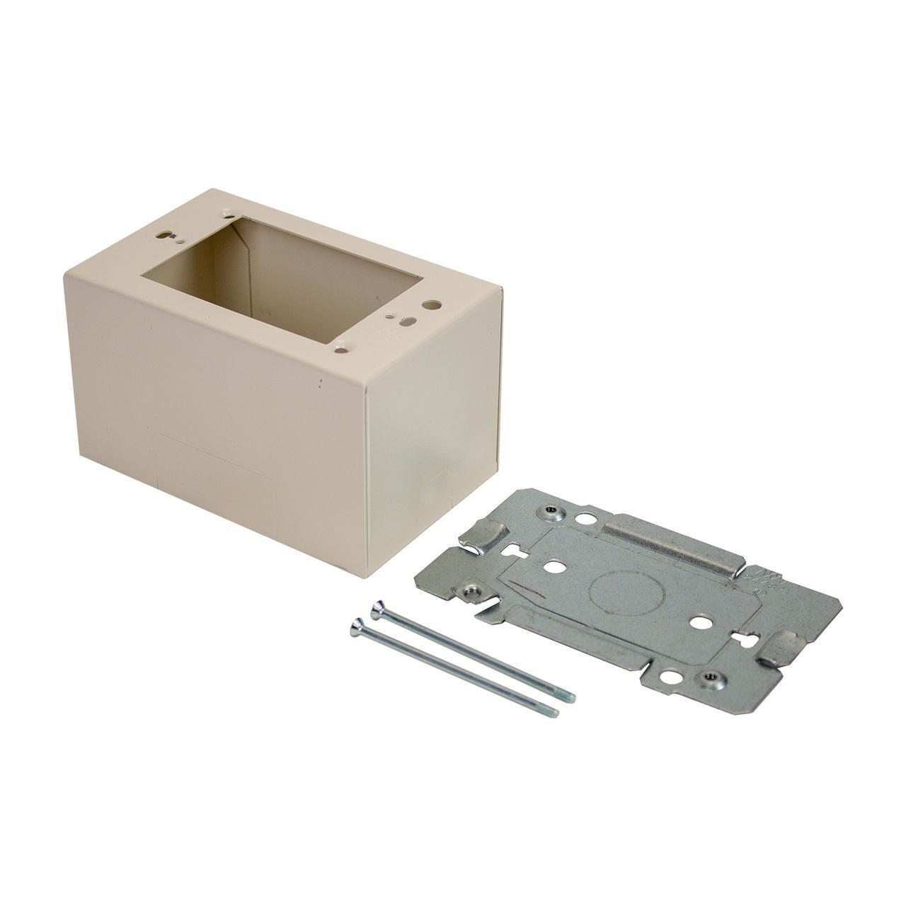 Wiremold® 2444-FW 1-Gang Extra Deep Device Box, 4-5/8 in L x 2-7/8 in W x 2-3/4 in H, Steel, Fog White/Ivory
