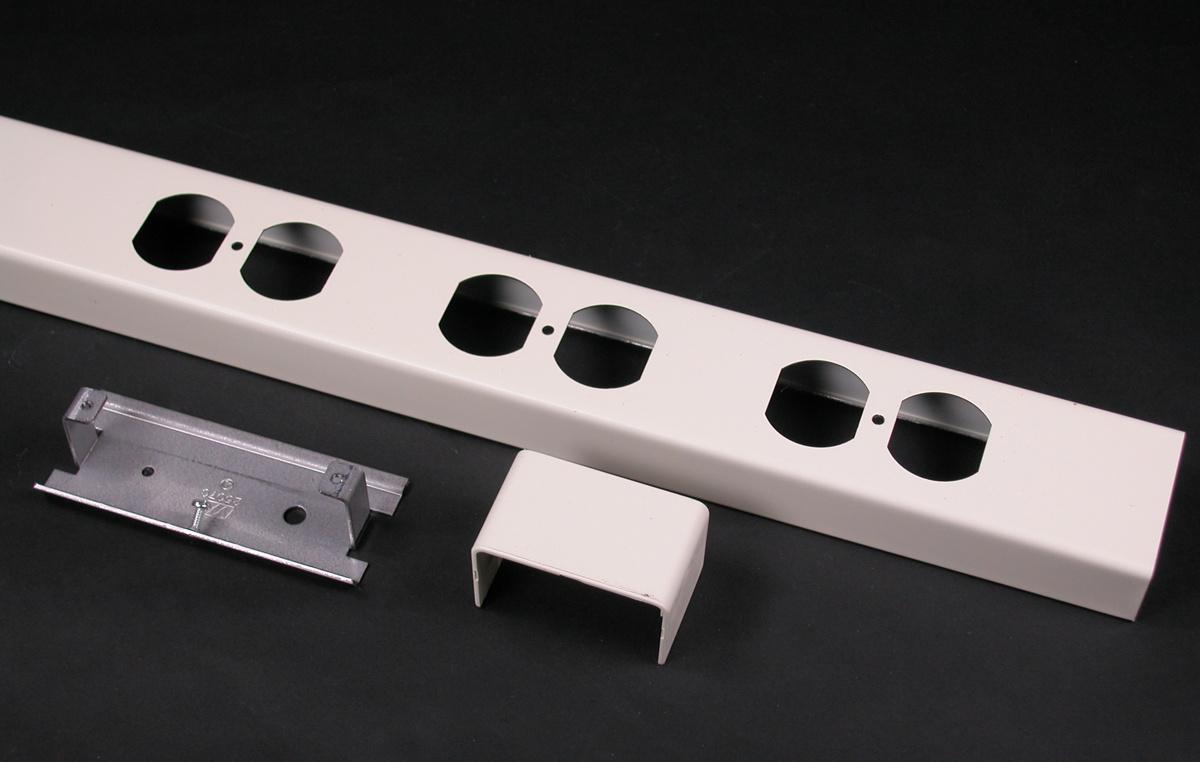 Wiremold® Tele-Power® 25DTP-B-WH 25DTP Series Pole Cover, Steel, White