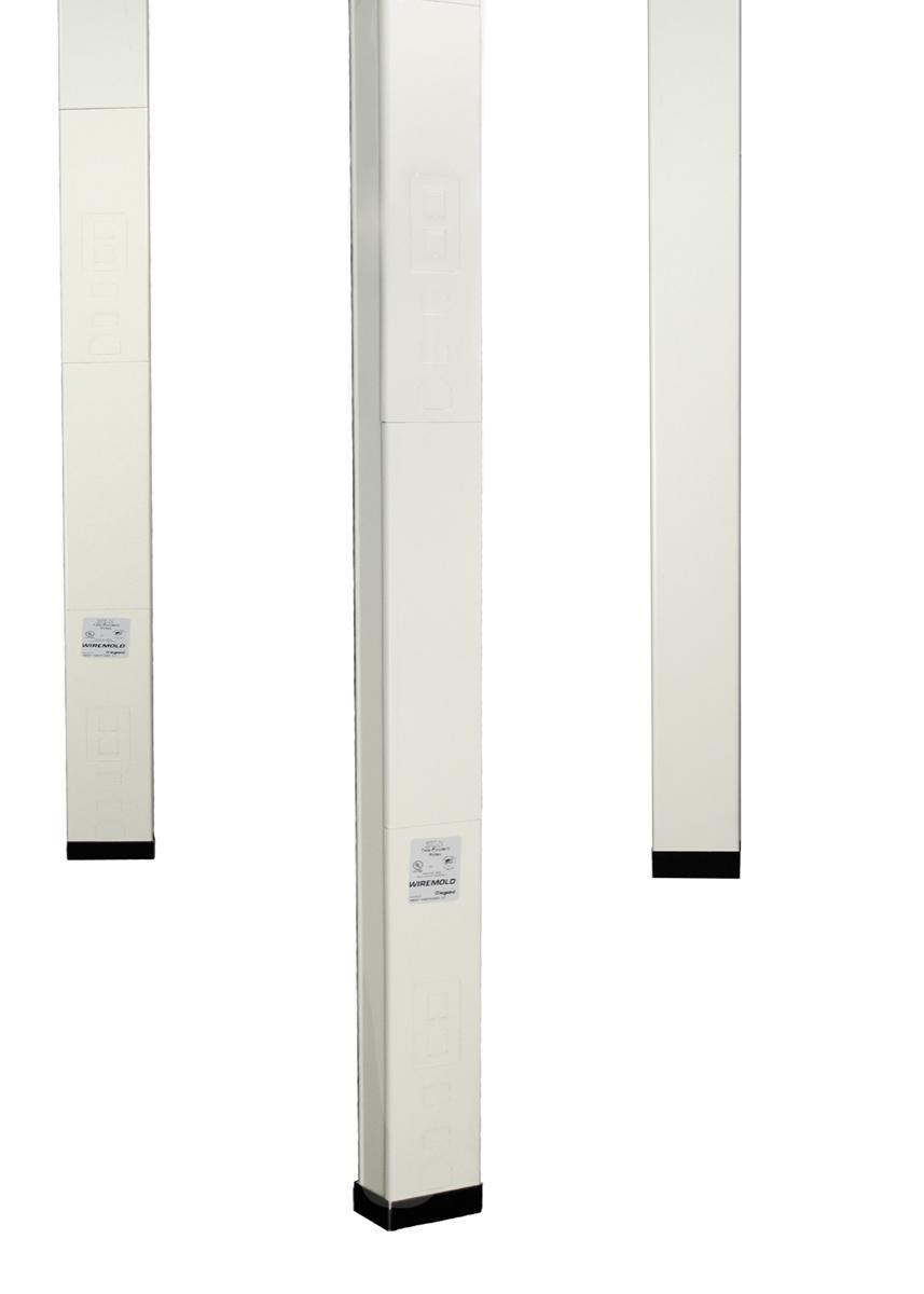 Wiremold® Tele-Power® 30TC-4V Blank Steel Pole, 10 ft 5 in L x 2-3/4 in W, Aluminum