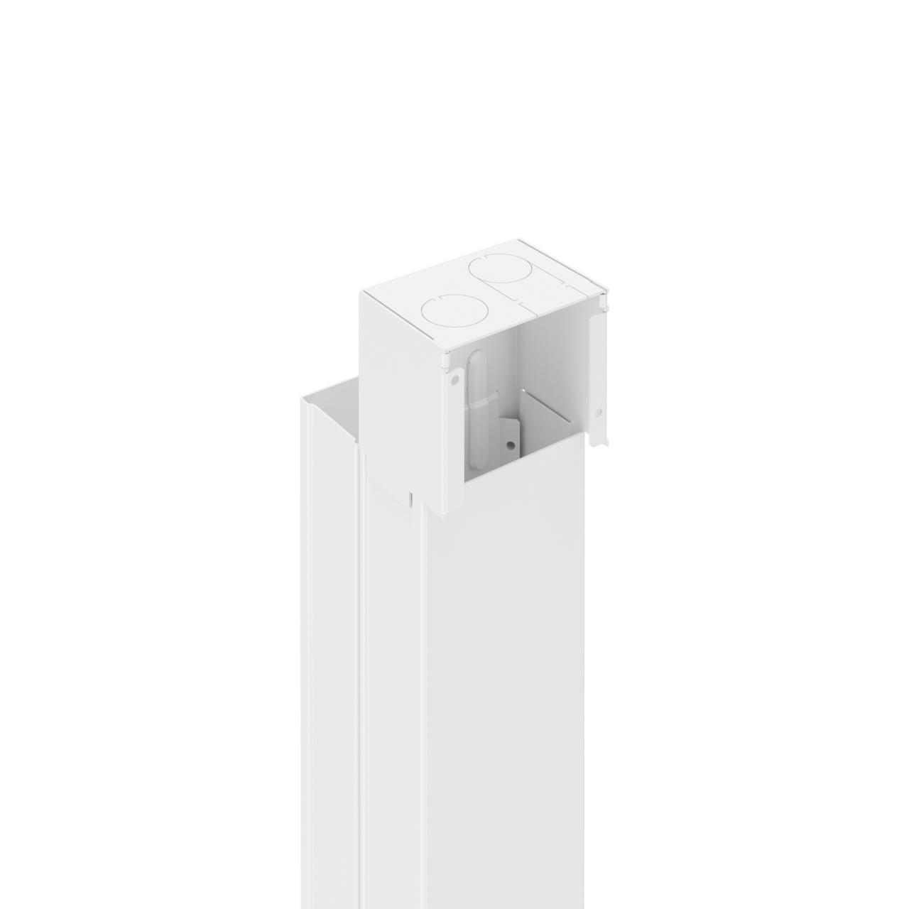 Wiremold® Tele-Power® 30TC-4WH 2-Compartment Blank Vertical Drop Pole, 10 ft 5 in L x 2-3/4 in W, Steel