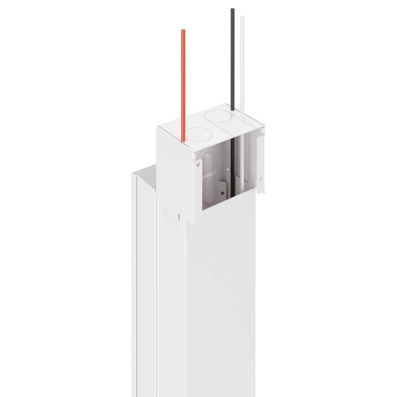 Wiremold® Tele-Power® 30TP-4WH Power Pole, 30 AWG THHN/48 AWG THWN Capacity, 2 Outlets, 10 ft 5 in L x 3 in W, Steel