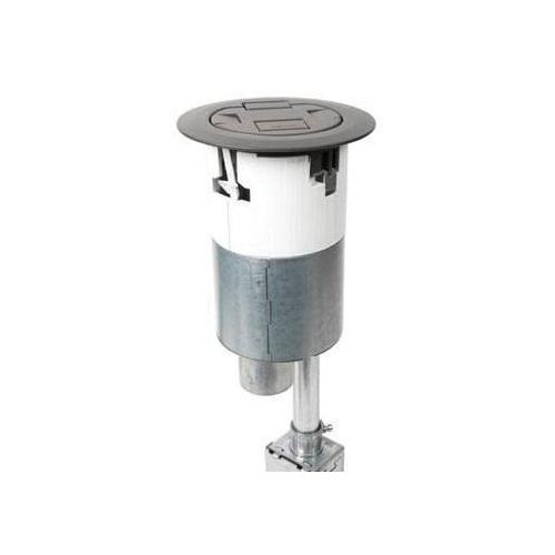 Wiremold® TopGuard™ 4ATCP2RGY Evolution™ 4AT Dual Service Pre-Wired Recessed Poke-Through Assembly With Surface Style Cover, 4 in Hole, 2 Gangs, 5-1/2 in Cover, 24.5 cu-in Capacity, Plastic/Steel